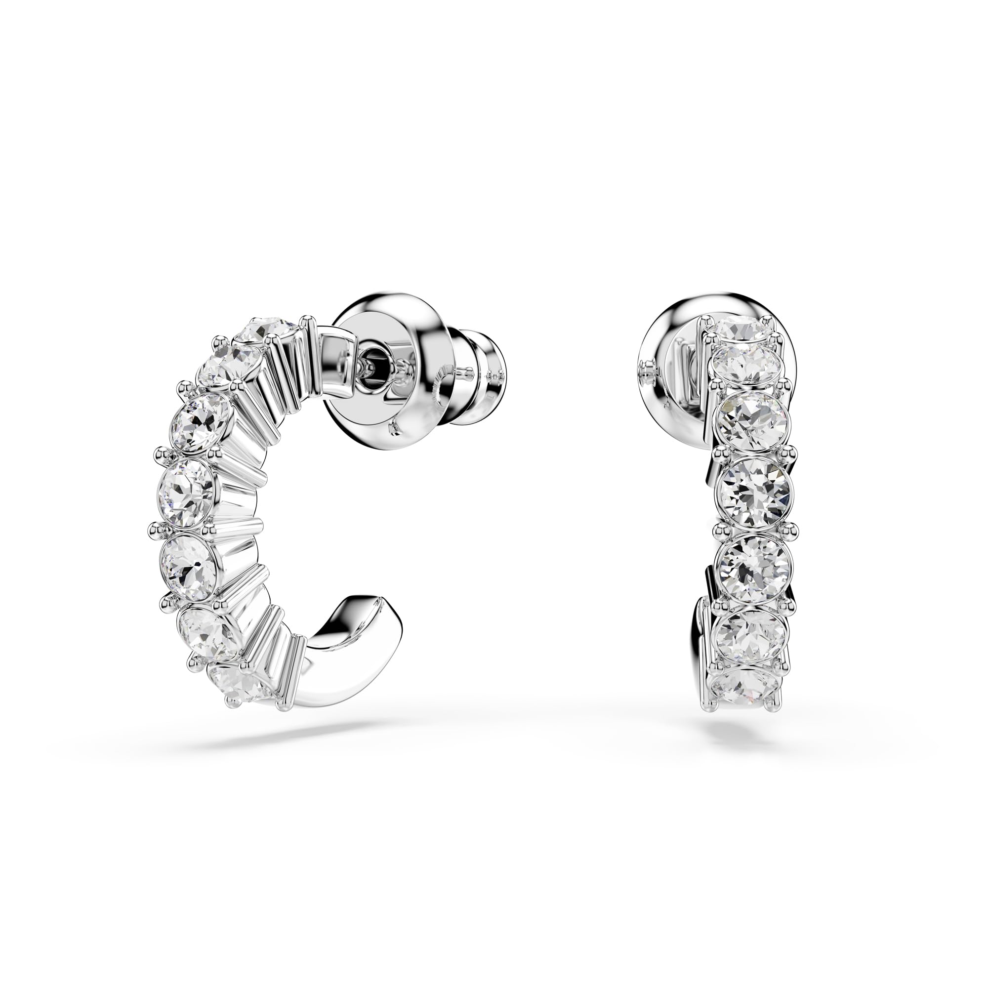 SWAROVSKI フープピアス ラウンドカット クリアクリスタル シルバー