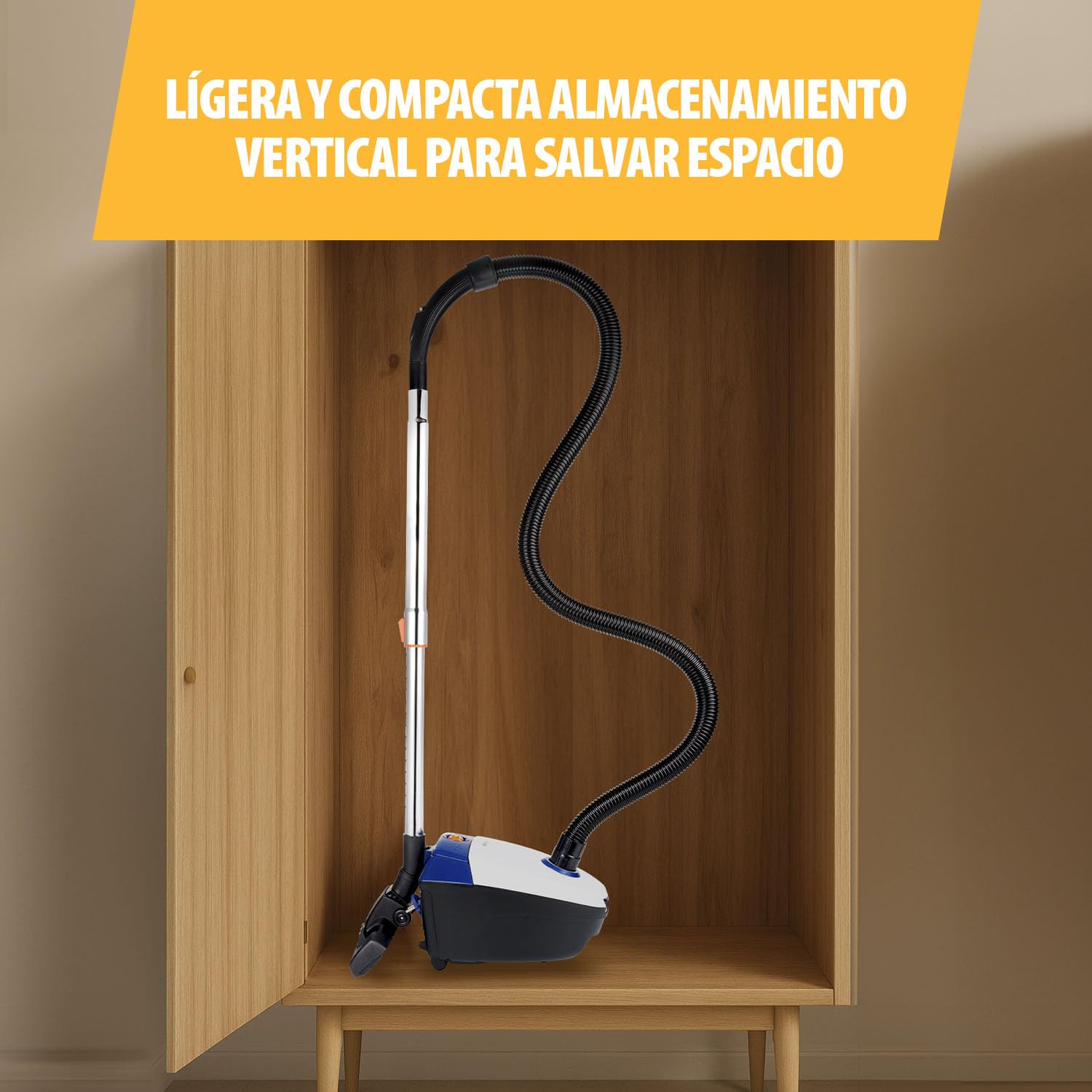 Tristar Aspiradora con Bolsa, 1,5 L, 800 W, Enrollador Automático de Cable, Tubo Telescópico, Cepillo Multiuso, SZ-2320