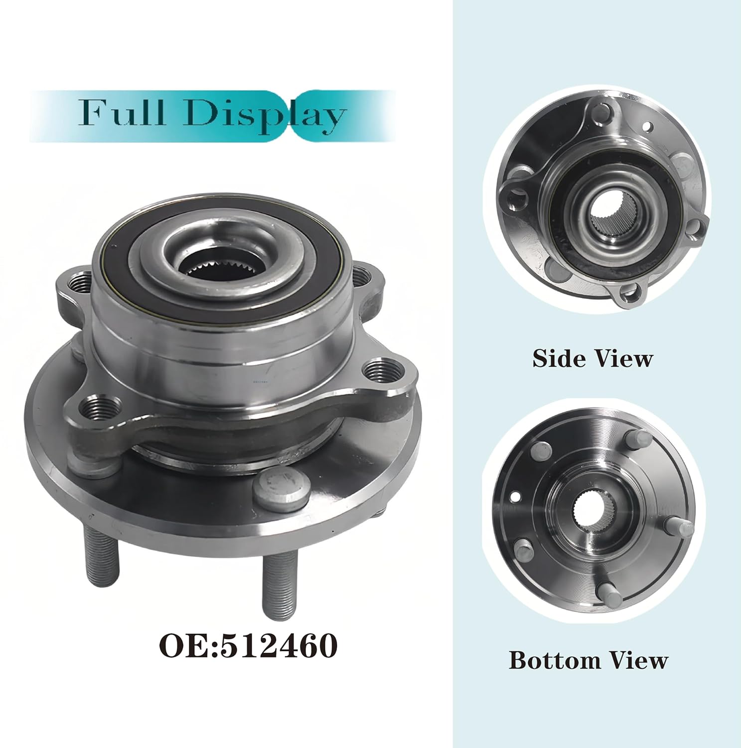 512460 Front/Rear Wheel Hub and Bearing Assembly for 2011-2019 Ford Explorer, 2013-2018 Ford Police Interceptor Utility, 5 Lugs Non ABS