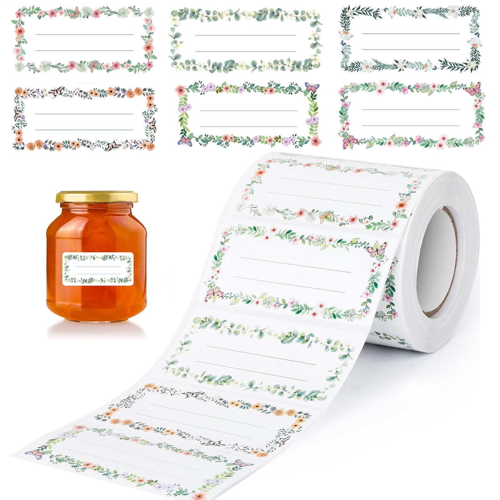 AiQInu Pack of 500 Self-Adhesive Jam Labels for Labelling Jars Bottles Spice Jars
