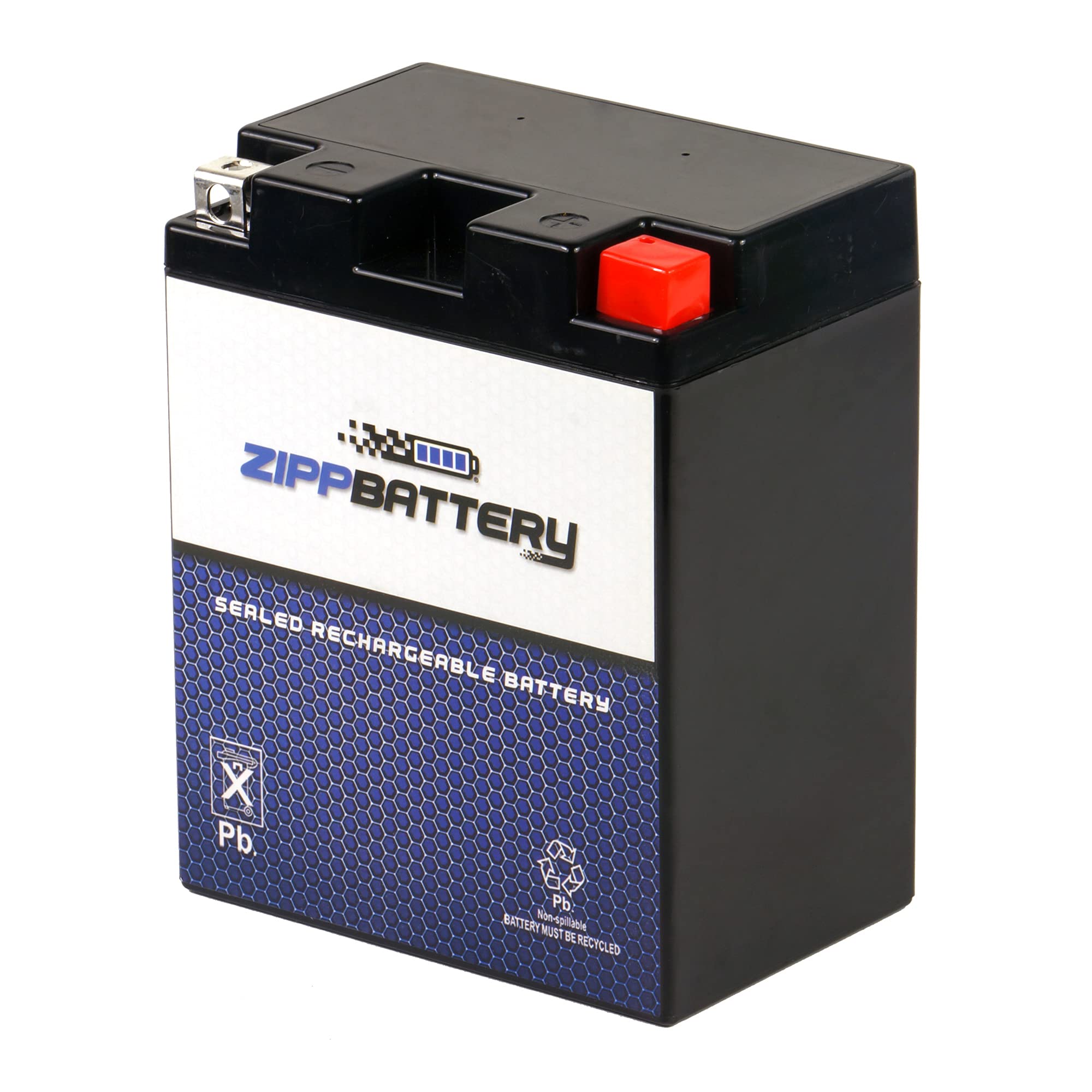 ZIPPBATTERY 14AHL-BS Maintenance-Free 12V 14Ah Battery Replacement for ATV, Motorcycle, Jet Skis, Scooter, UTV, and More - Nut and Bolt (T3) Terminal