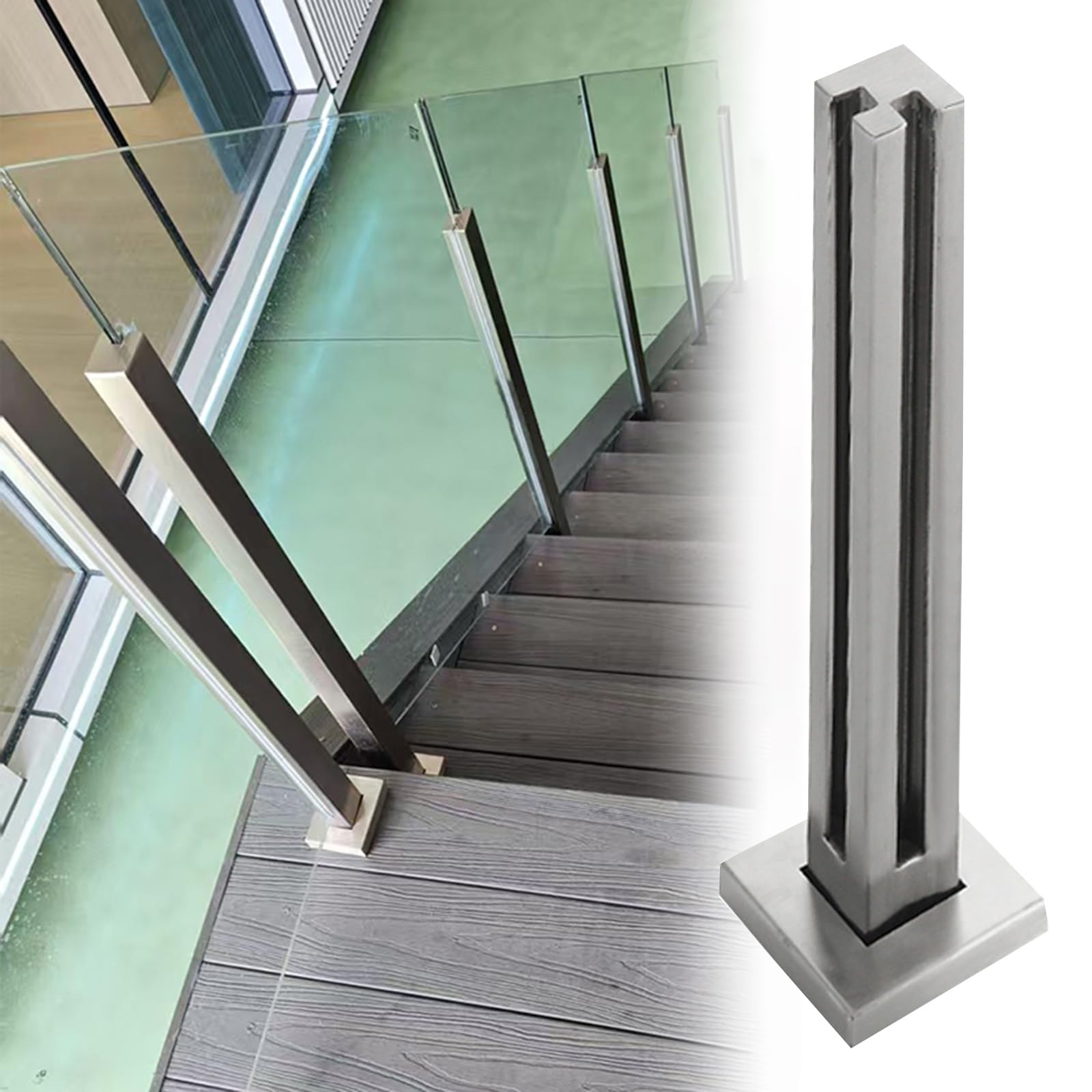 Panel de barandilla de vidrio para balcón terraza y patio sin marco