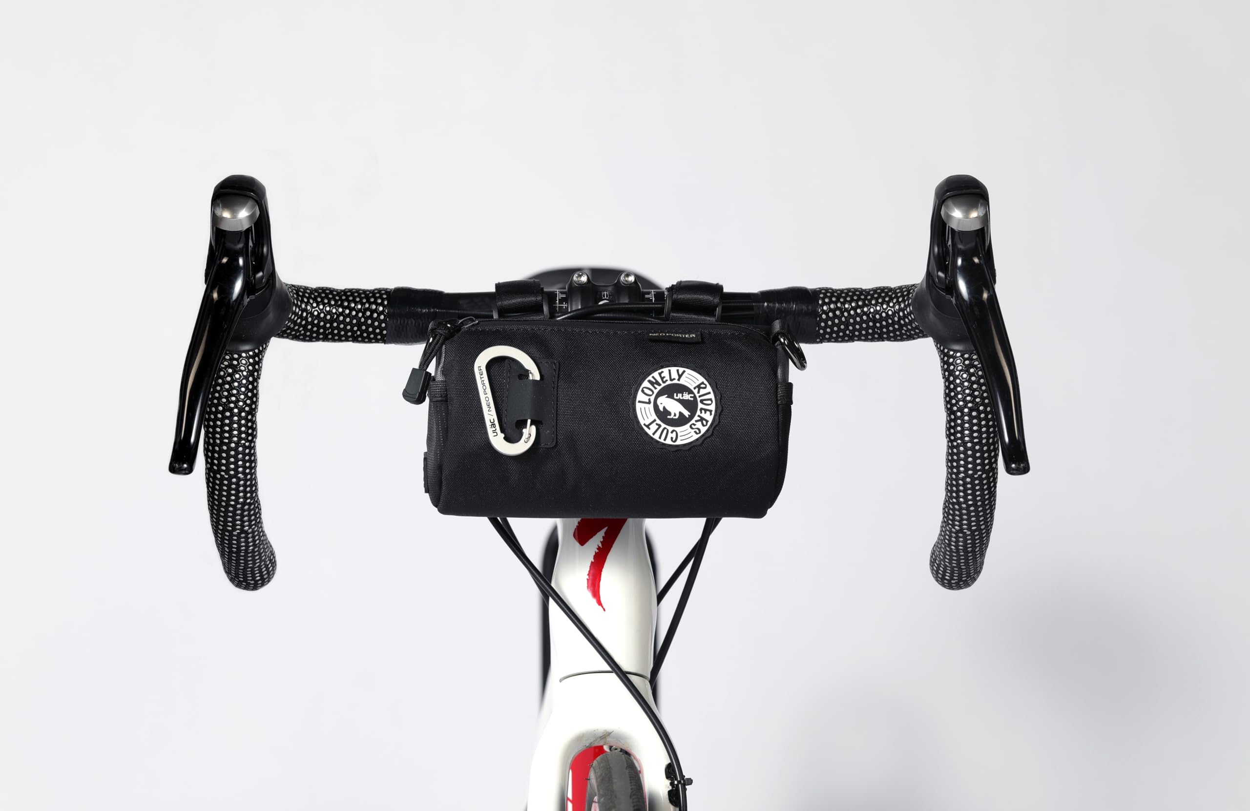 ULAC COURSIER Sprint, Neo Porter, torba na karmę rowerową, 1,5 l, z przednim oczkiem, pomieści światła i okulary przeciwsłoneczne oraz paskiem na ramię dla łatwego transportu, czarno-szara