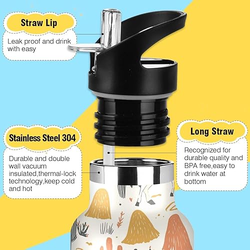 Miniatura 3 de Western Cowboy Boho Cactus Vast Wilderness, Reusable Water Bottle Insulated with Straw Double Wall Vacuum Insulated Leakproof and BPA Free for Gym