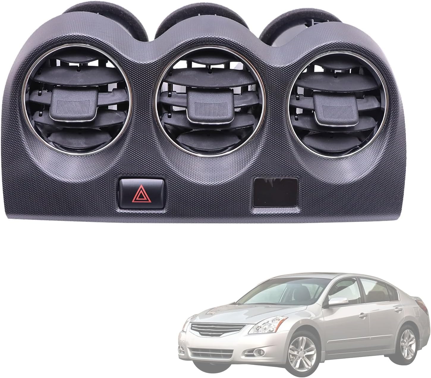 SecosAutoparts Center Dashboard A/C Outlet Panel Compatible with Nissan Altima 2007-2012# E771-5111E100 Center Console Dash Air Vents W/Emergency Switch