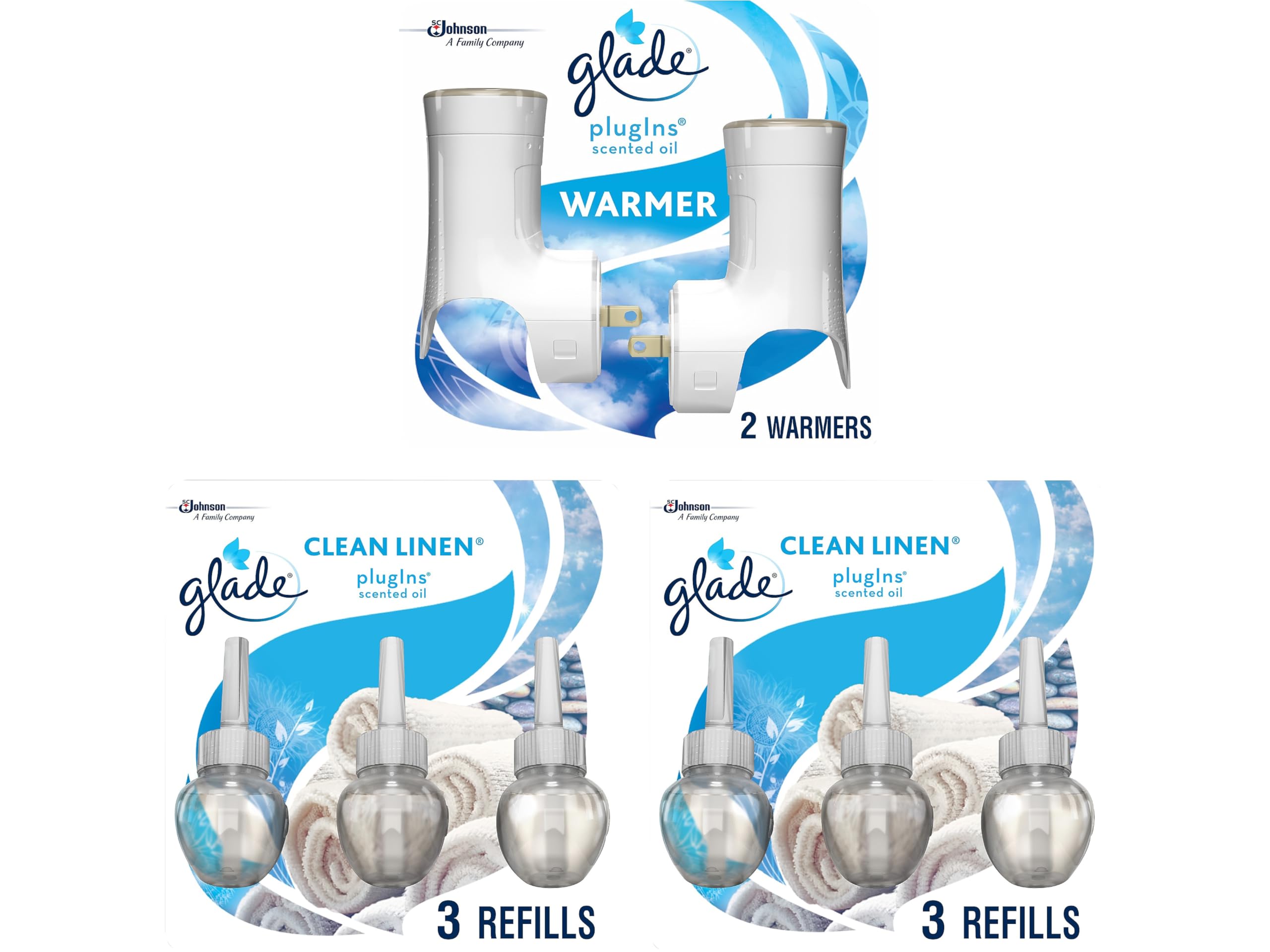 Glade PlugIns Scented Oil & Holders, Clean Linen, 0.67 (319963)