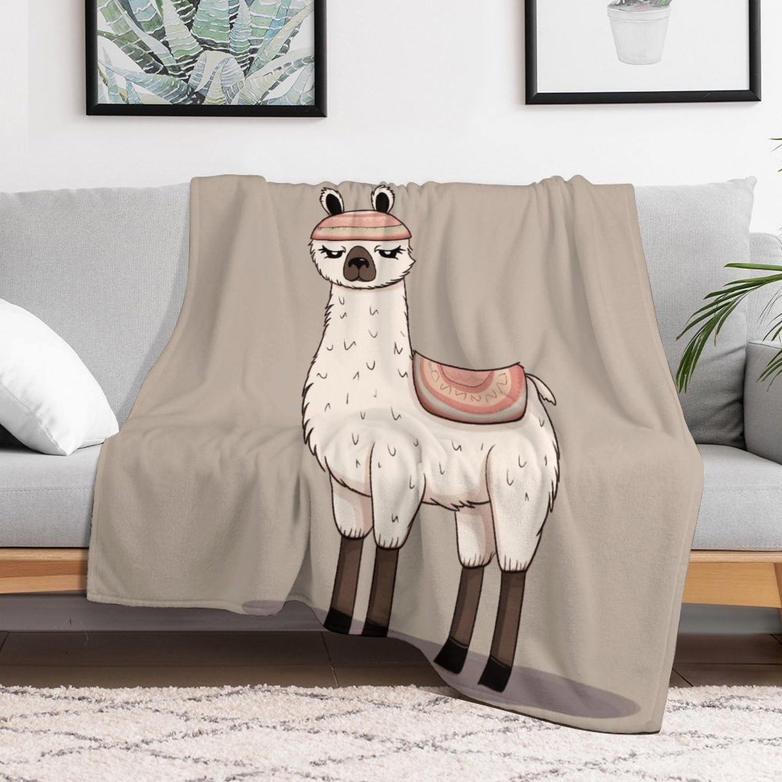 Couverture ultra douce micro polaire lama flanelle légère toutes saisons lit canapé