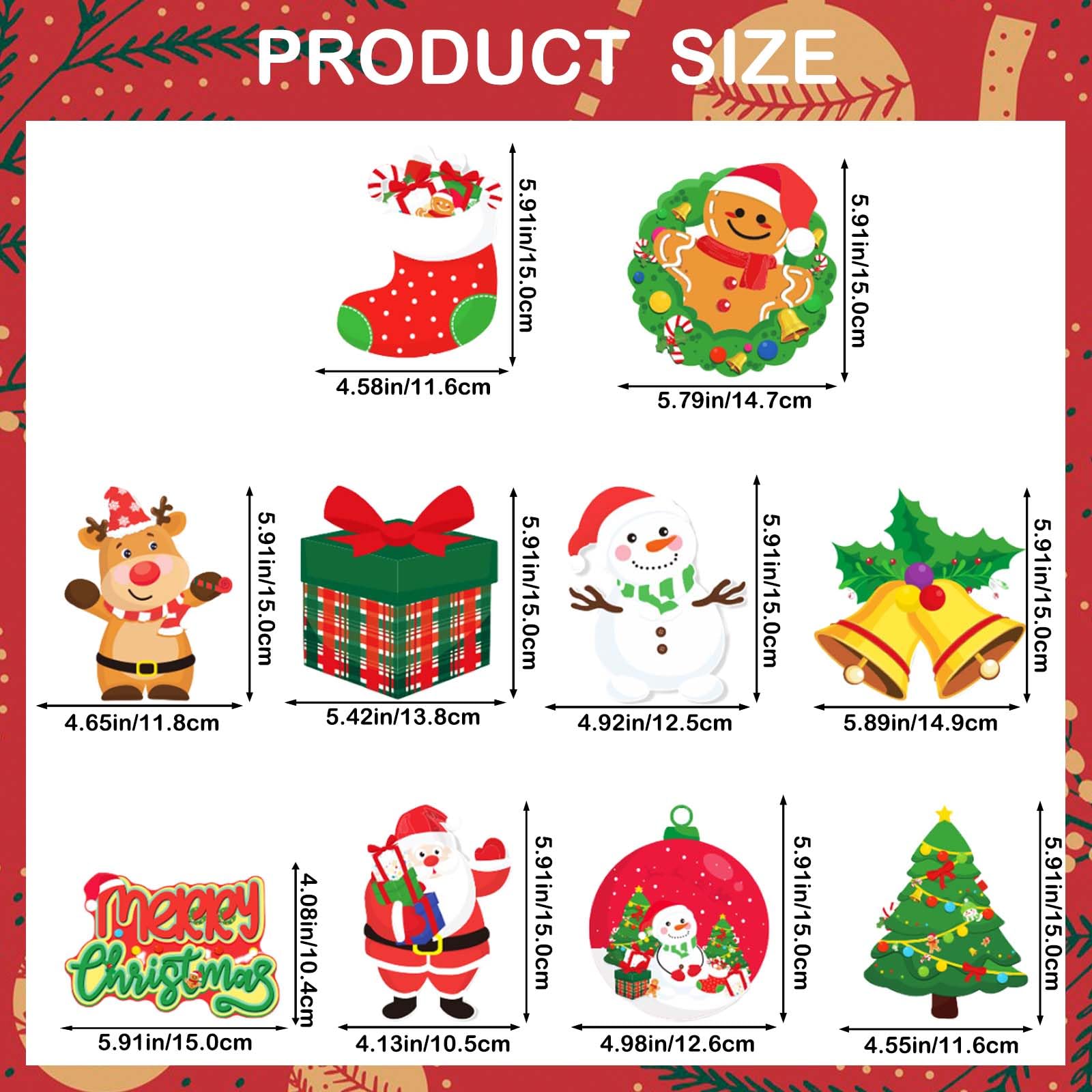 50PCS Christmas Hanging Swirl Decorations, Xmas Ceiling Swirls With Tree, Snowman, Elk, Santa Claus, Gift Socks, Bells - Image 2