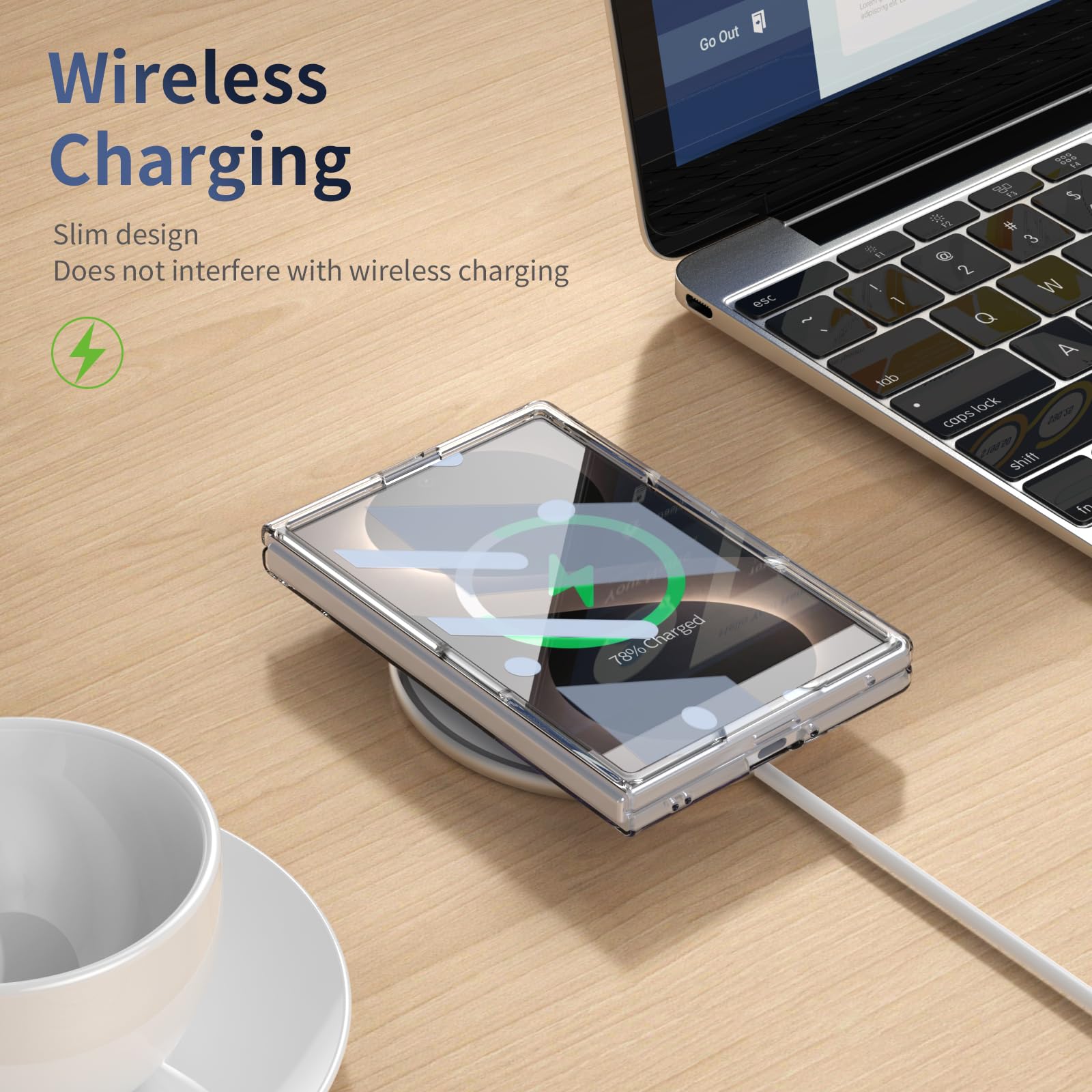 BGZ - Custodia trasparente per Samsung Galaxy Z Fold 8, con pellicola | Custodia magnetica per MagSafe, supporto ad anello a 360°, sottile, antiurto, trasparente, per Samsung ZFold8