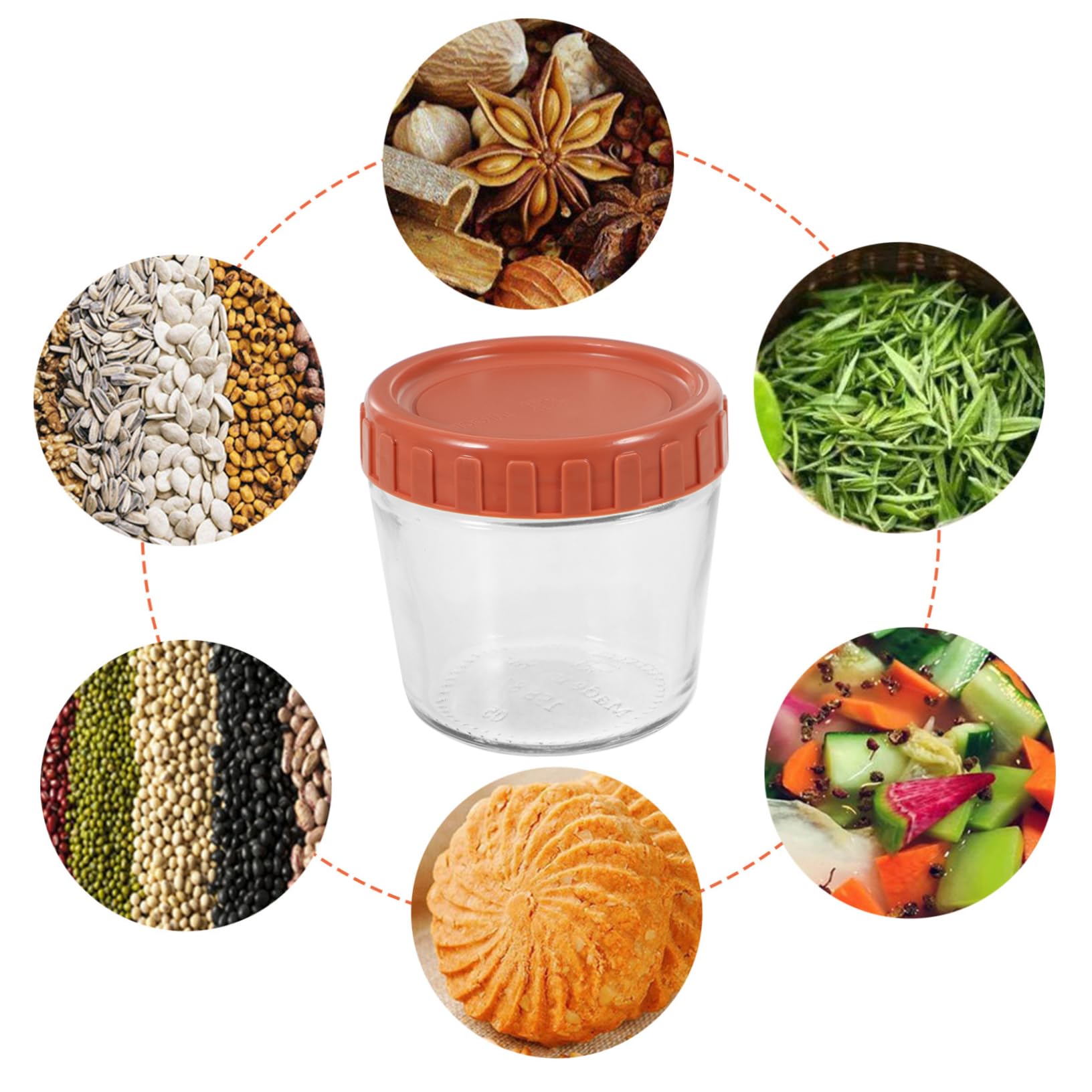 4 Tarros de Cristal Herméticos Tapa de Silicona, Reutilizables y Apilables, para Yogur, Avena y Alimentos, 4 Piezas