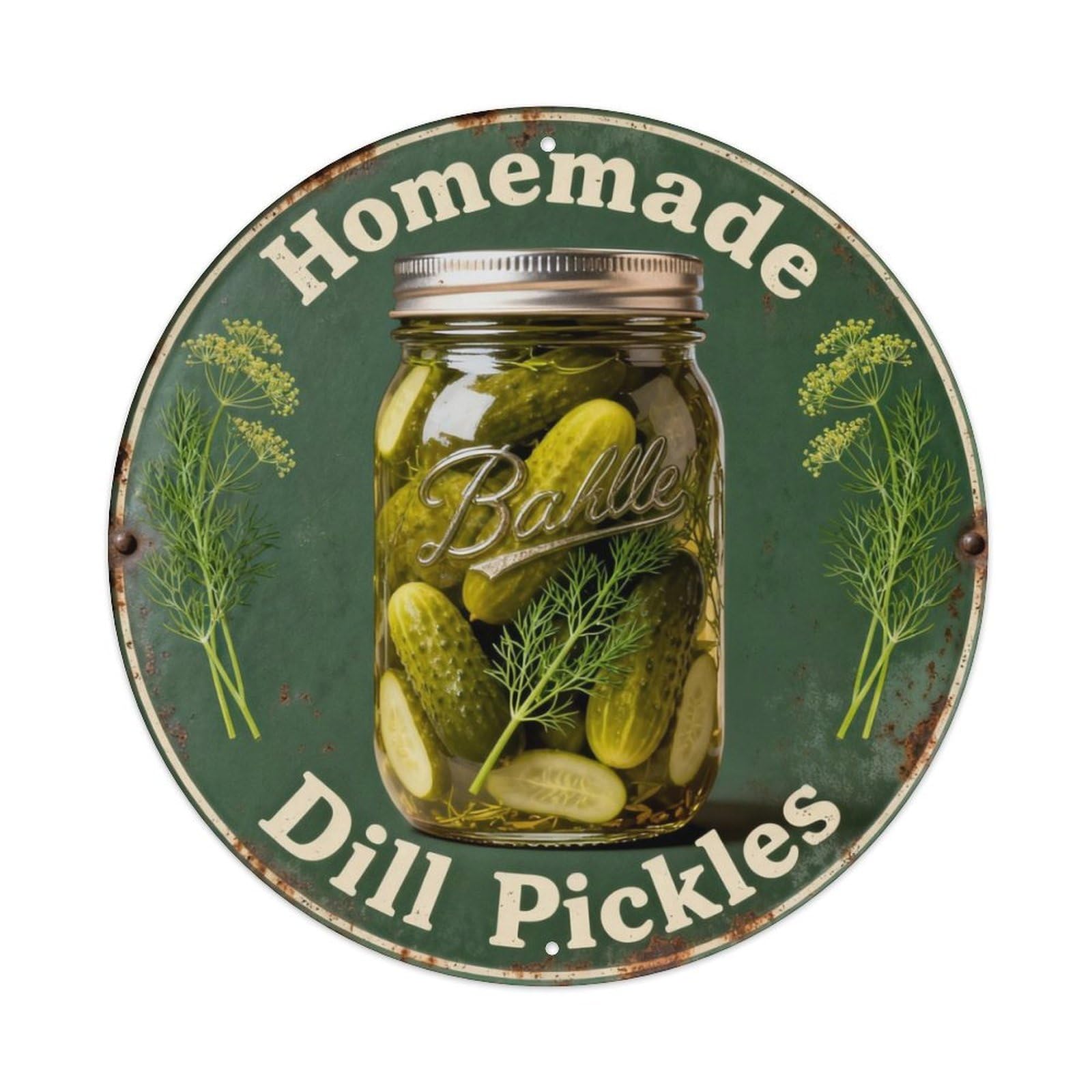 Homemade Dill Pickles Metal Tin Sign Plaque