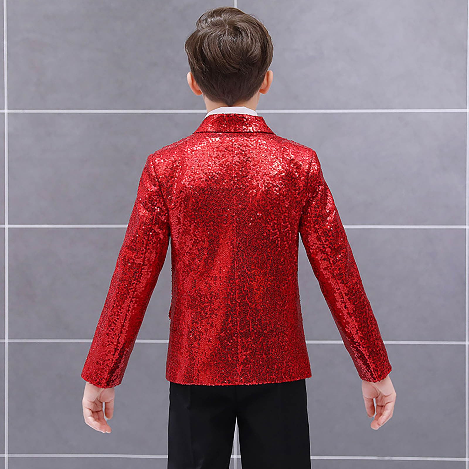 Generisch Elegante giacca con paillettes per ragazzi, perfetta per matrimoni, feste
