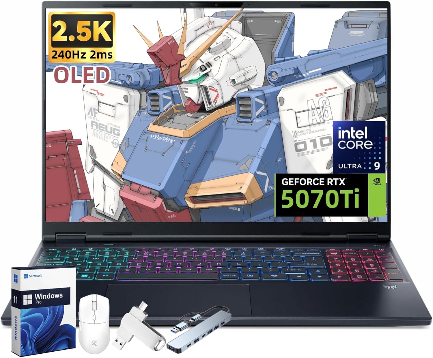acer Predator Helios Neo 16S AI Gaming Laptop, NVIDIA RTX 5070Ti 12GB GDDR7, 16″ 2.5K 240Hz OLED Display, Intel Ultra 9 275HX, RGB Backlit Keyboard, 64 GB DDR5, 8 TB SSD, Windows 11 Pro, Accessories