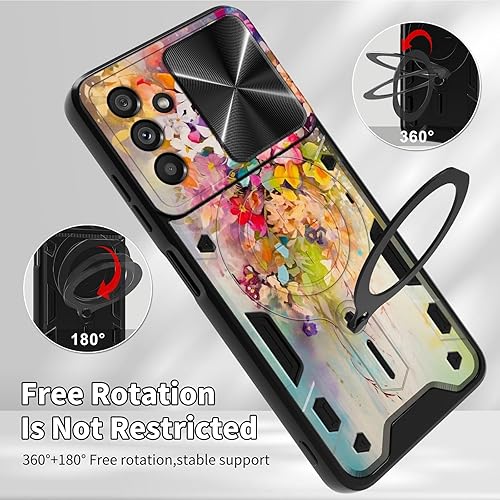 Vista 471 de Funda protectora híbrida para Samsung Galaxy A53 5G de 6.5 pulgadas y anillo giratorio de 360 grados, función atril, híbrida, de doble capa