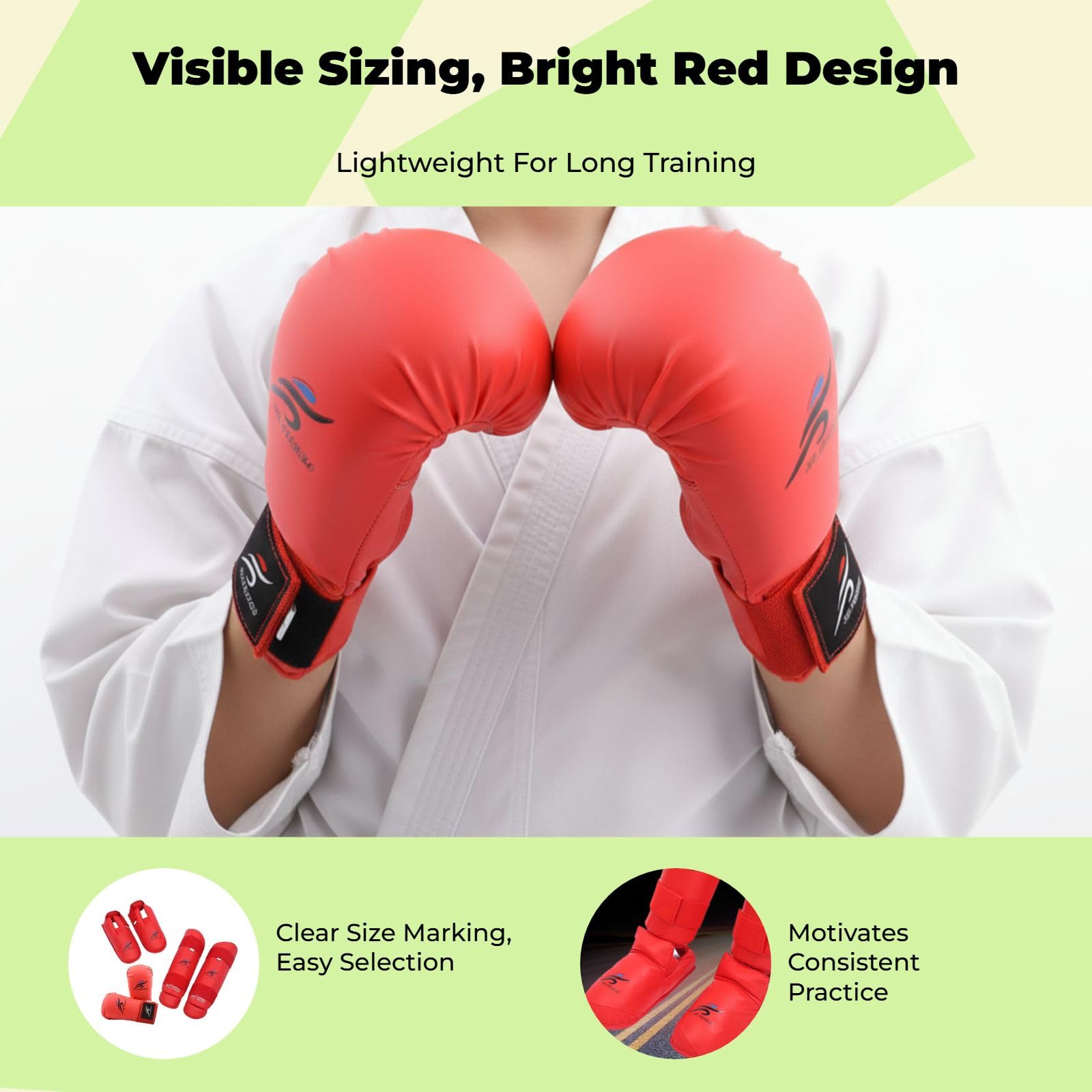 kowaku Karate Sparring Gear Set Boxhandschuhe Schienbeinschoner Schutz Professionelles Equipment Training für Taekwondo Grappling Sanda