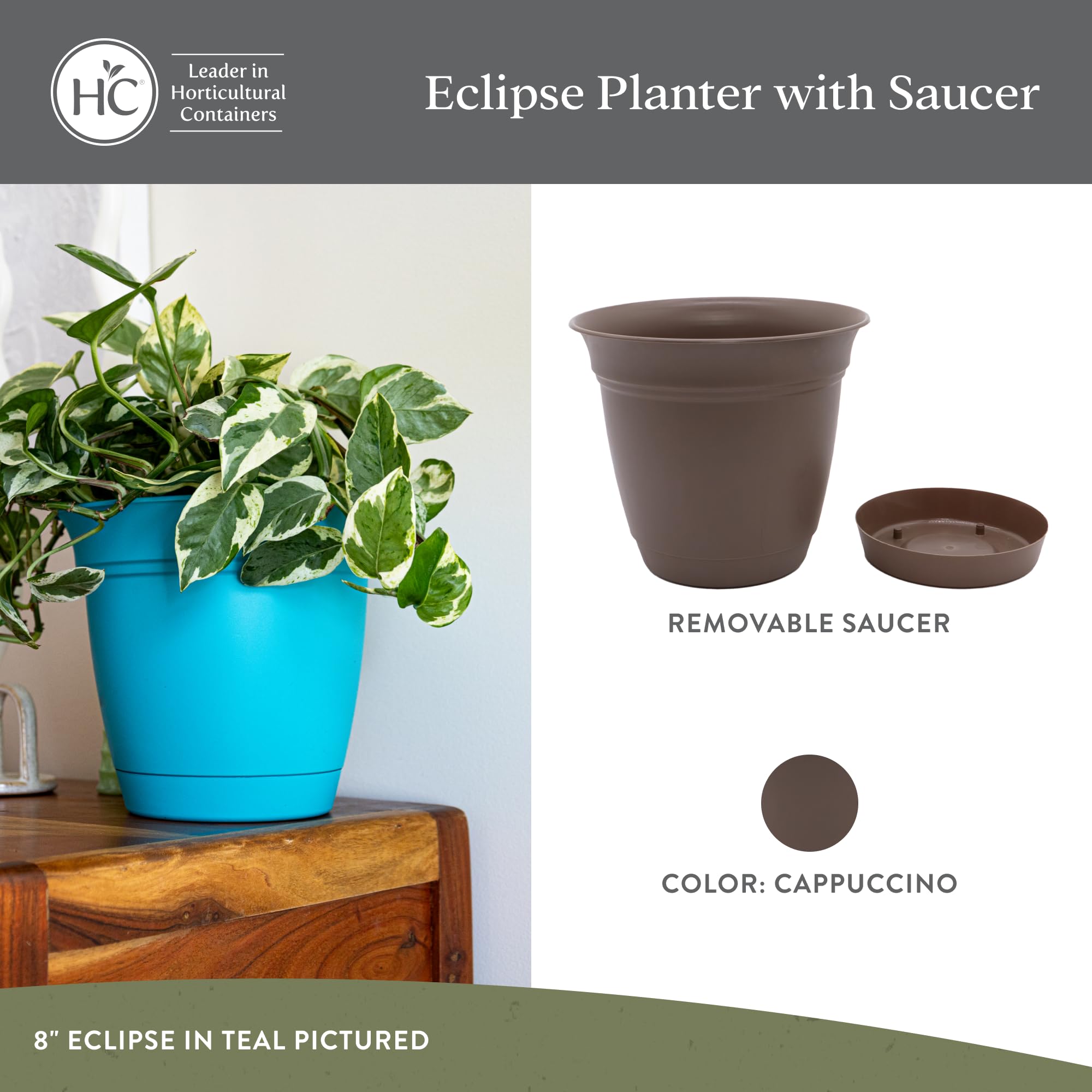 The HC Companies Planters, Cappuccino, 8 Inches - Image 2