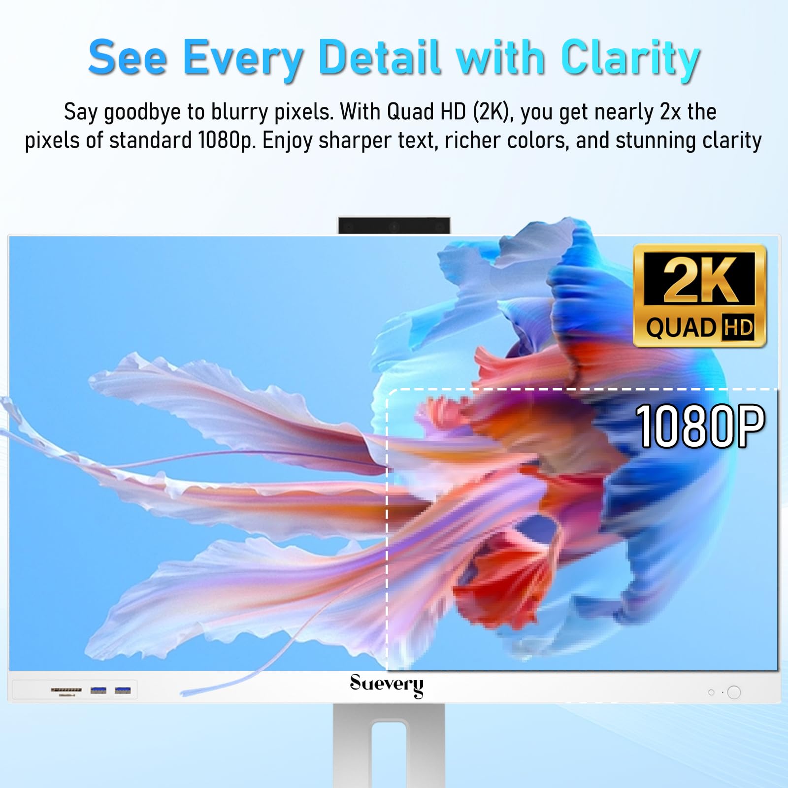 suevery Computer desktop precostruito 27" All-in-One 32G RAM 1TB SSD