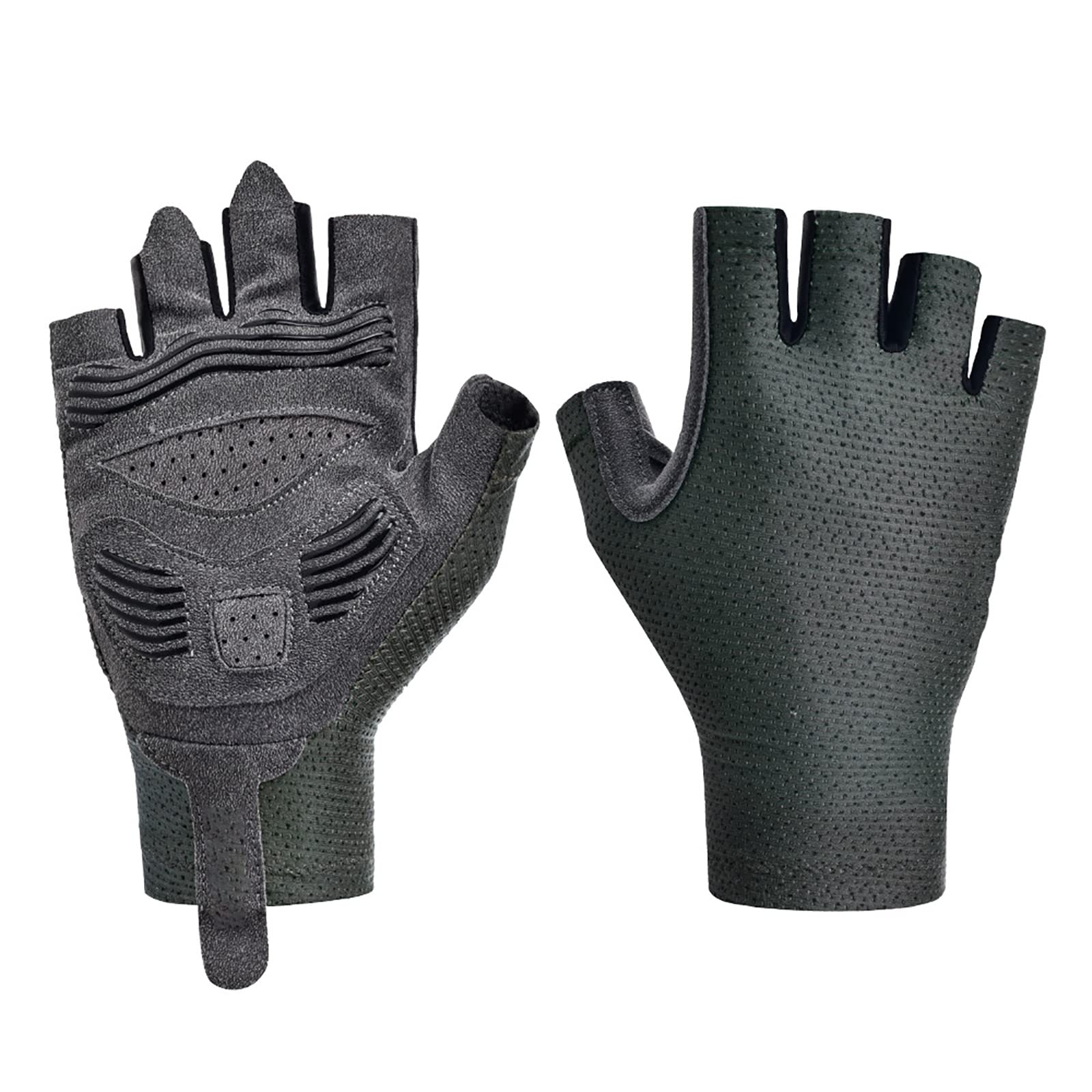 Gants de Cyclisme Fingerless Tissu Lycra Gants pour Pêche en Plein Air Sweat-Absorbant Respirant Gants de Conduite Course L'alpinisme la Pêche la Randonnée Camping Unisexe