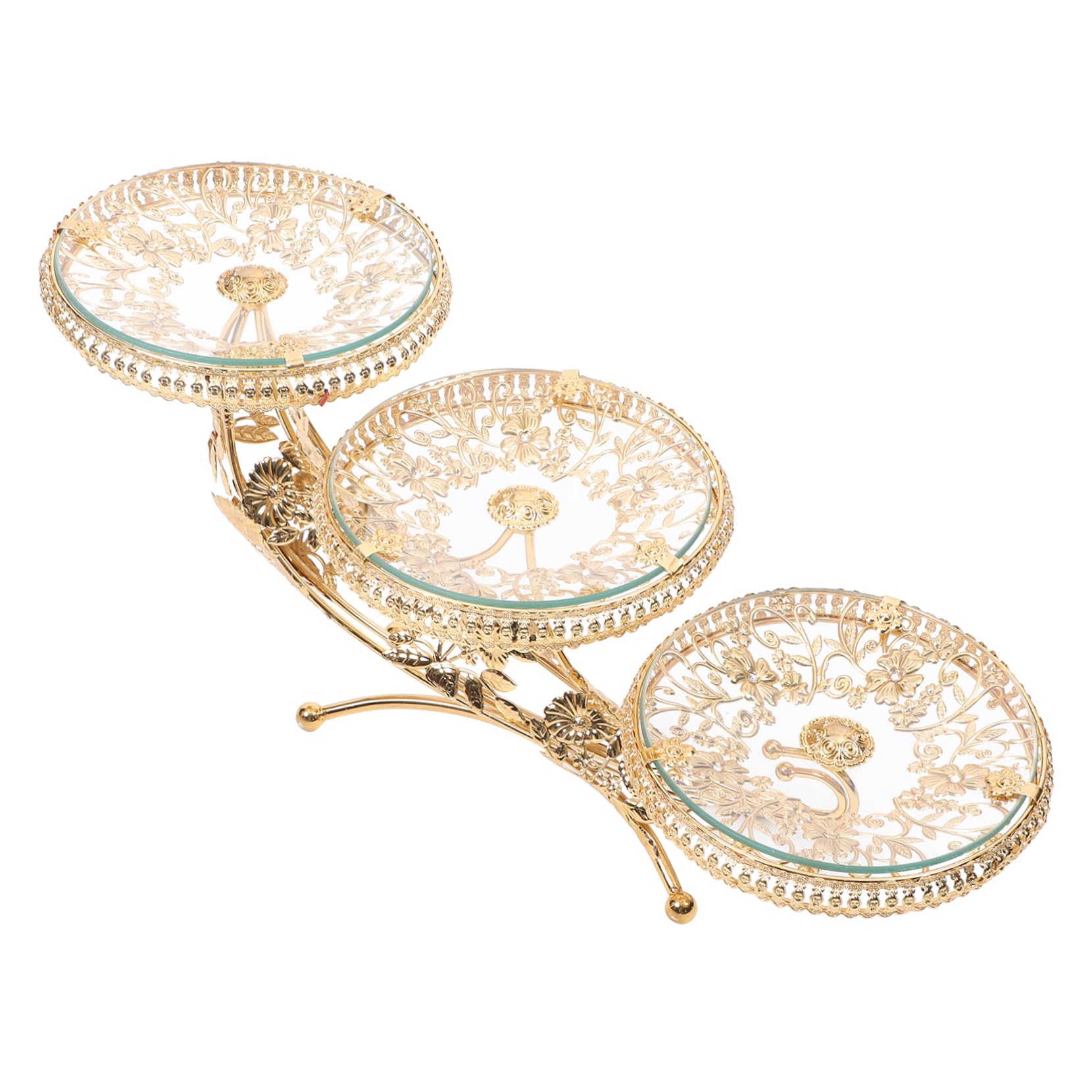 FUNOMOCYA 1Pc Elegant European Style Crystal Glass Fruit Plate Decorative Dessert Holder for Cakes Pastries and Snacks Stylish Display Tray for Home Kitchen Parties and Events