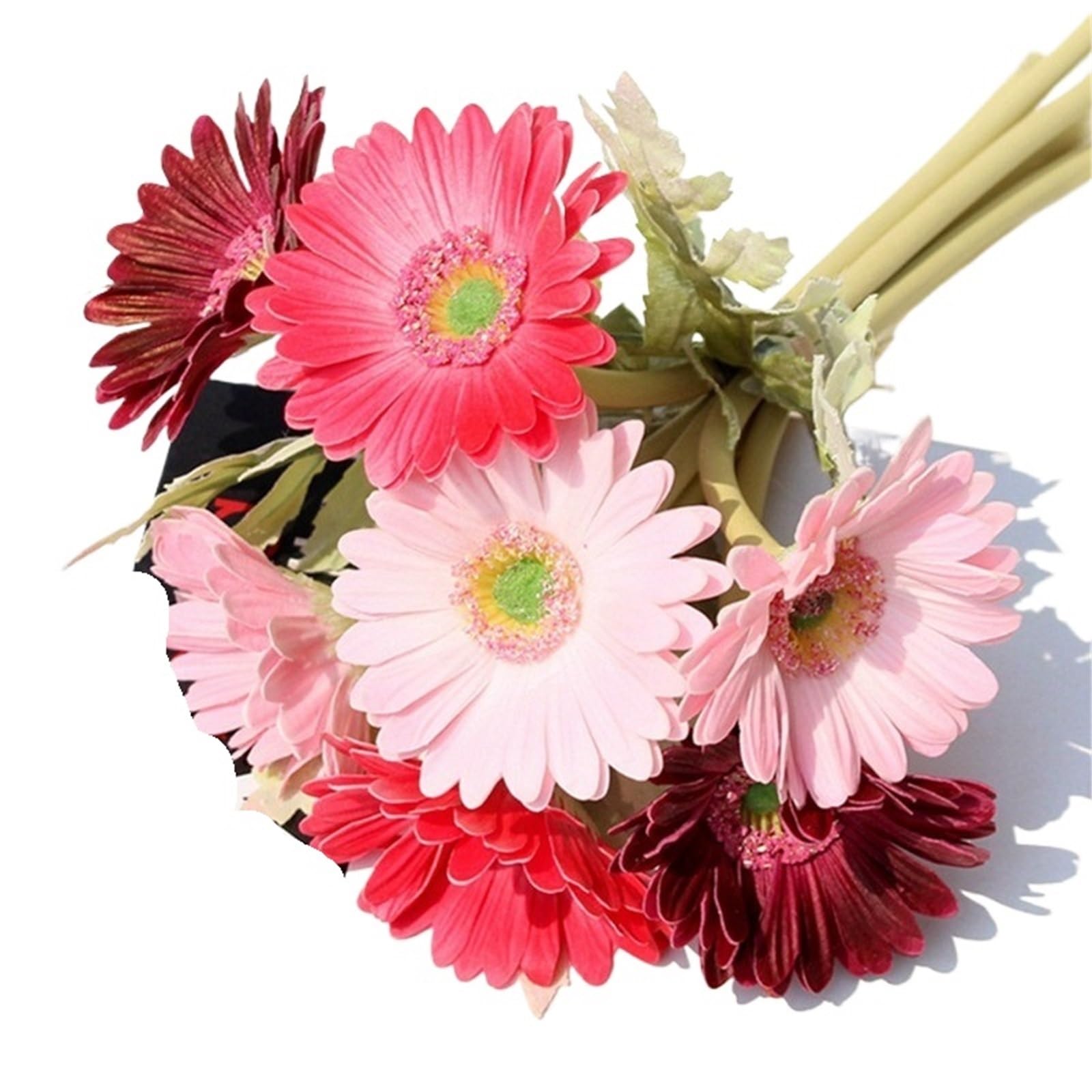 LuoAXINN Artificial Flower Branches Artificial Flower PU Real Touch Chrysanthemum Sunflower Fake Wedding Party Home Decoration(Color2)