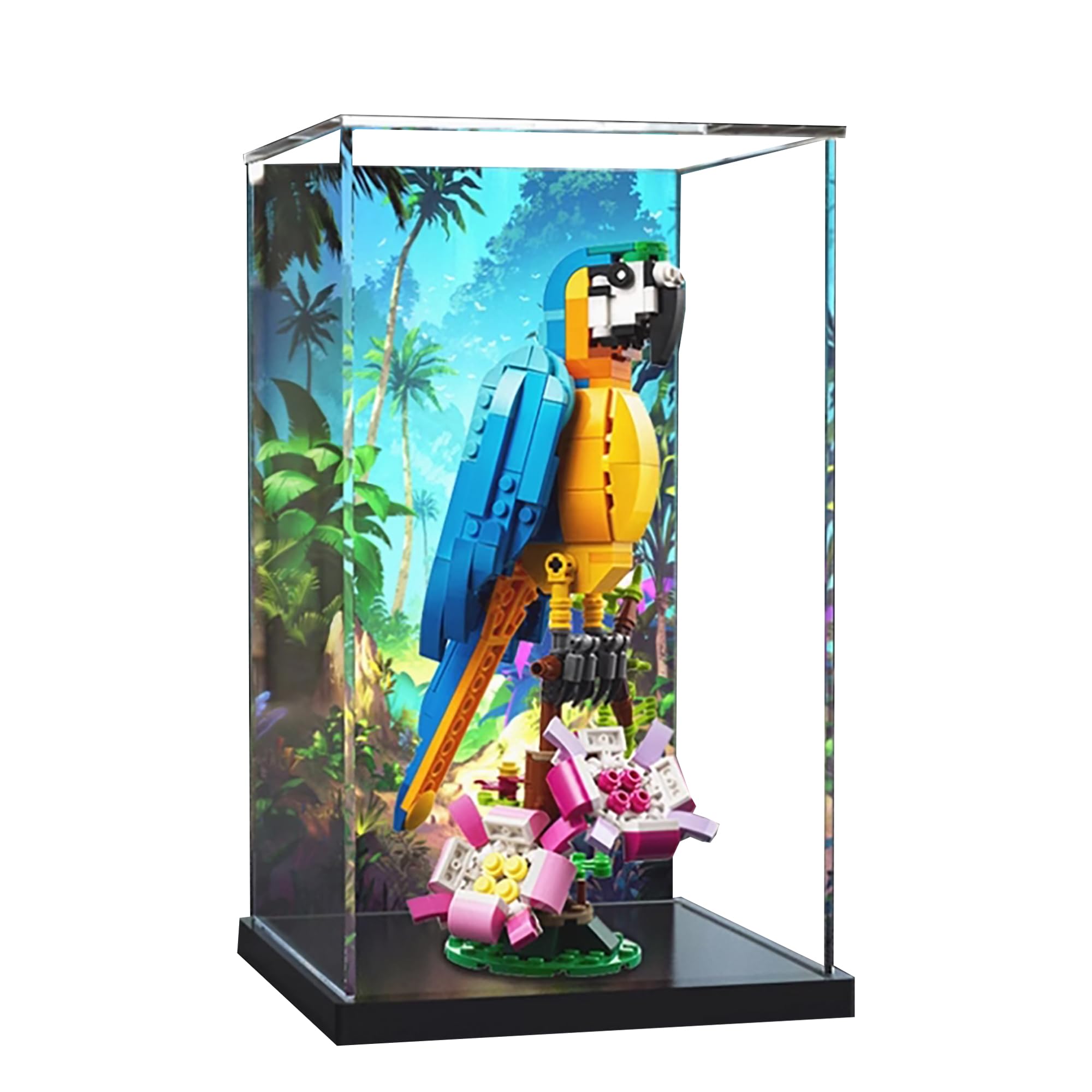 Acrylic Display Case for Lego 31136 Exotic Parrot Model, 3mm Dustproof Display Box, Display Case Compatible with Lego 31165 (Model Not Included)