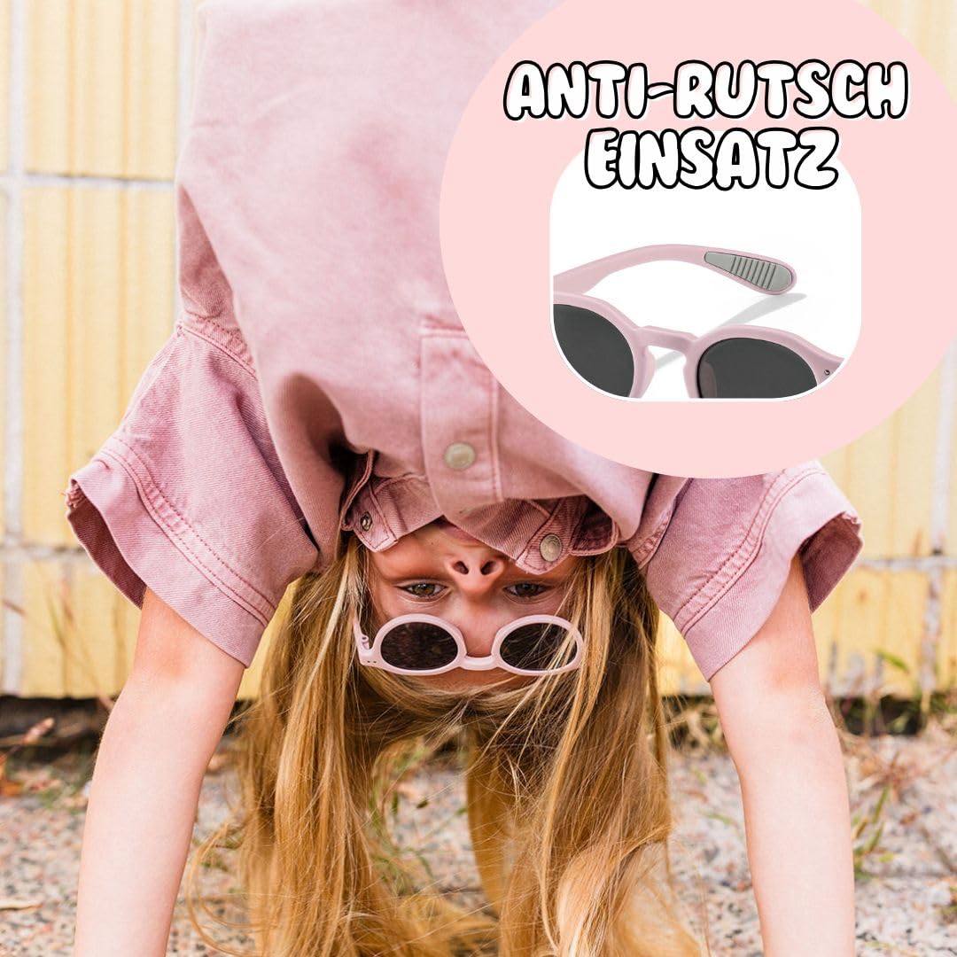 Kinder Sonnenbrille 3–8 Jahre – UV400 Schutz & polarisierte Gläser – Flexibel & bruchsicher – Rutschfeste Bügel – Leicht & stylisch für Jungen & Mädchen