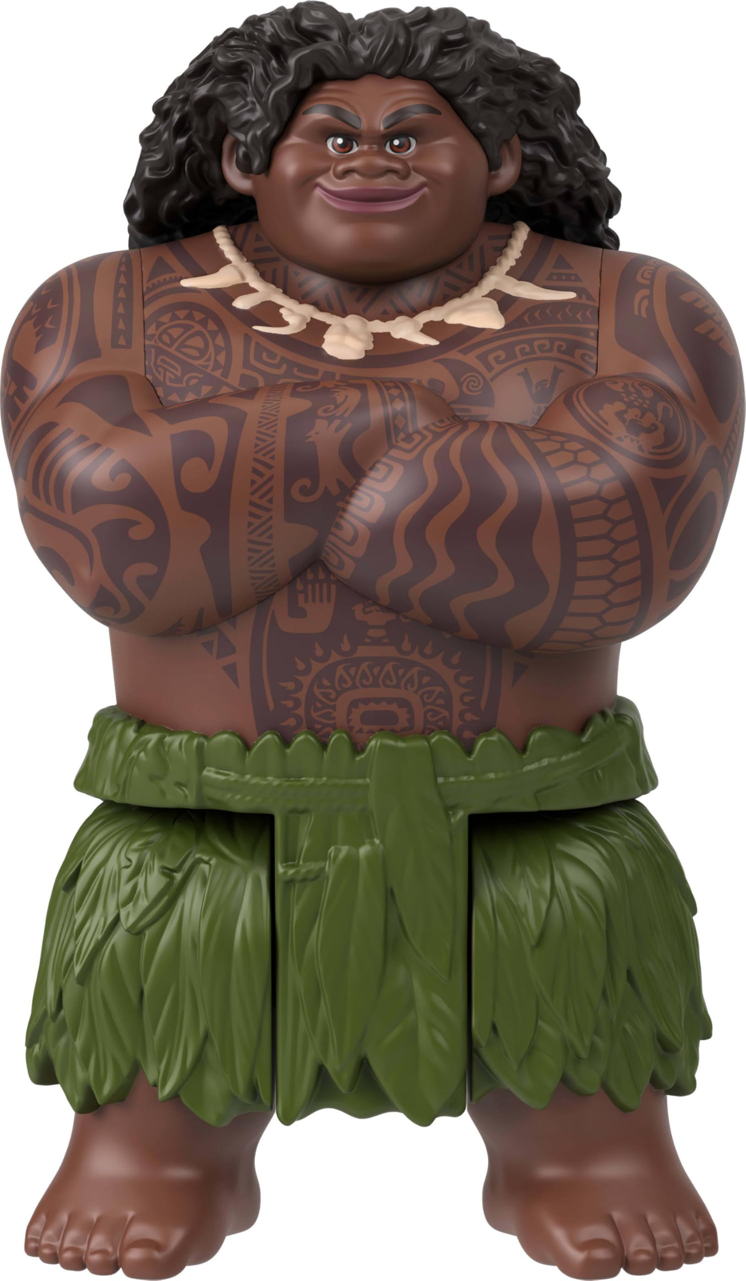 Mattel Disney Moana Toys Maui mała lalka ze strojem zmieniającego rekina i akcesorium na haczyk na ryby, zmieniający kształt inspirowany filmem