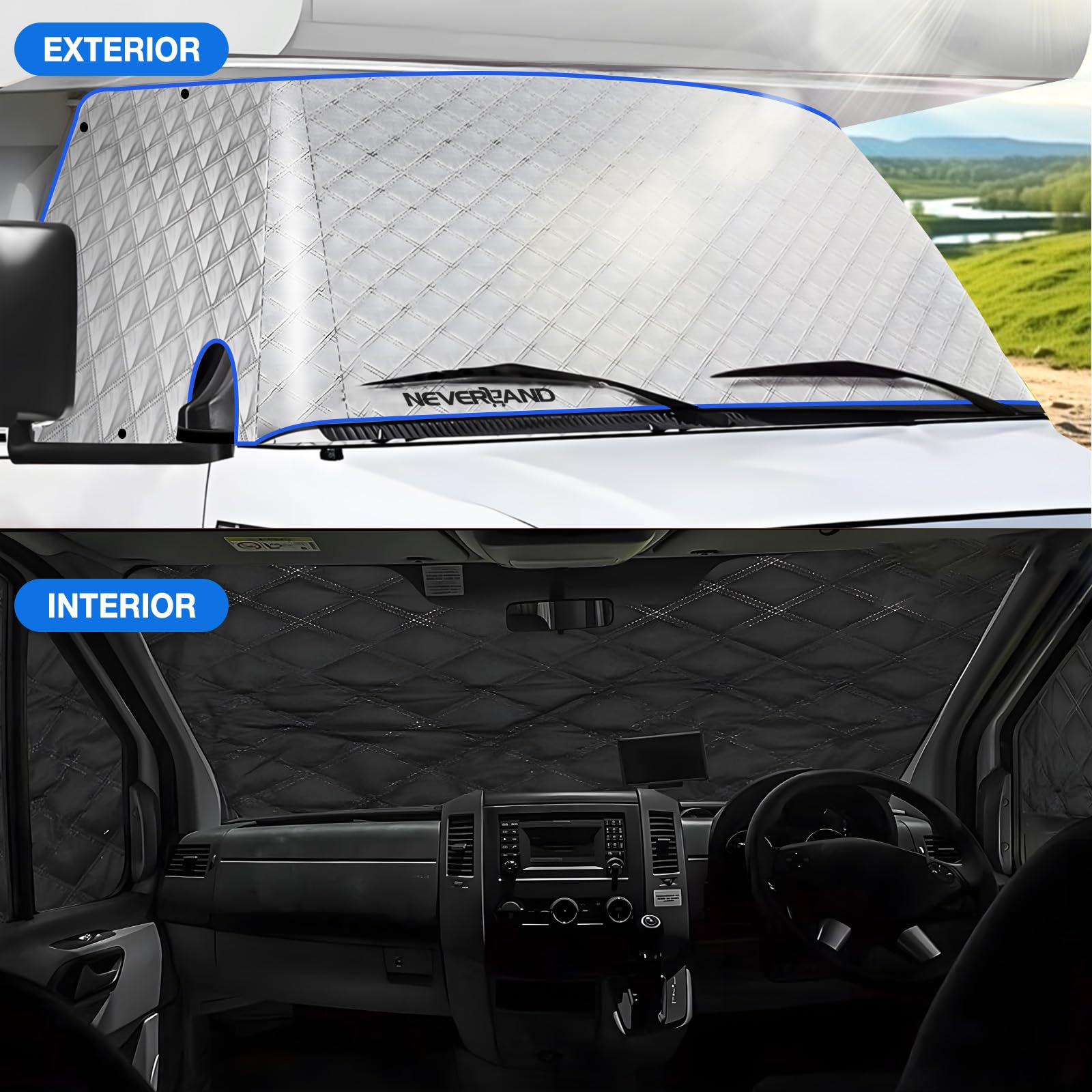 Windshield Covers For Rvs RV Windshield Cover For Class C Motorhomes - Front Windshield Sun ...
