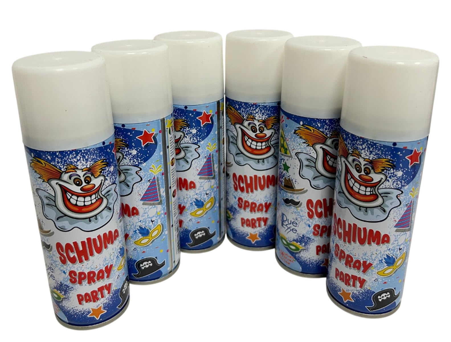 Schiuma Spray 6 pz Confezione da 6 Bombolette di Schiuma Spray Festa Party Carnevale Scherzi di Carnevale Bambini Ragazzi Adulti 150ml 100ml Bombolette Schiuma di Carnevale Schiuma Scherzo (6x 100ml)