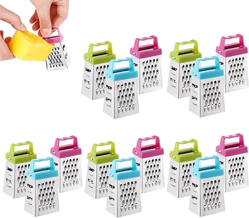 Ciieeo Mini rallador de queso, cortador de verduras de mano, rallador de caja de acero inoxidable, colores surtidos, 2.63 x 1.45 x 5.31 pulgadas