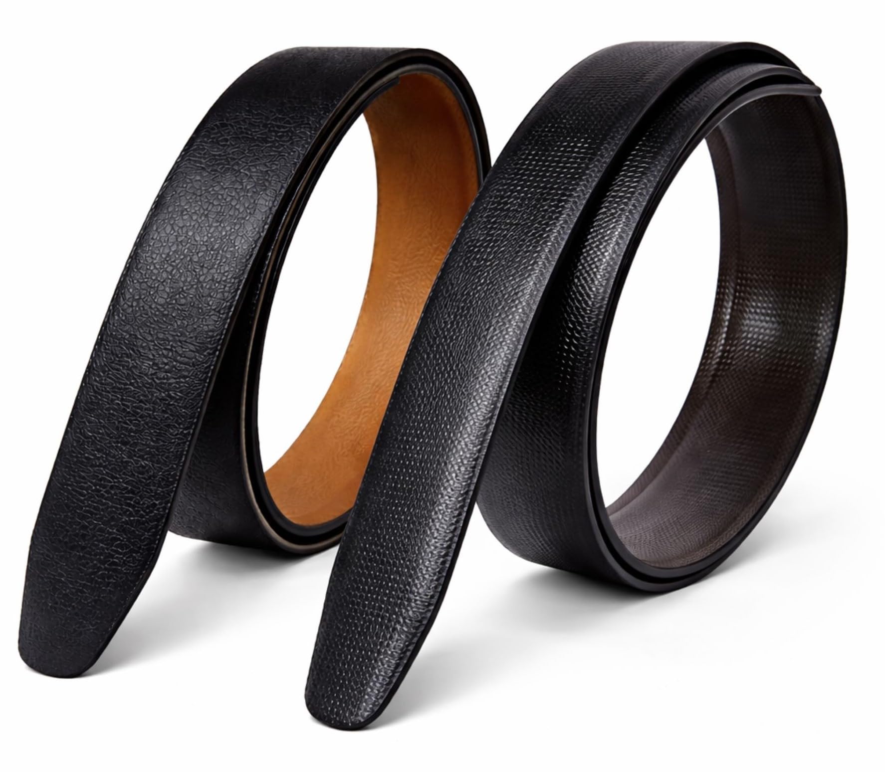 Belt Strap without Buckle for Men Double Side | Replacement Pu Leather Strap only without Buckle | combo pack of 2-image-1