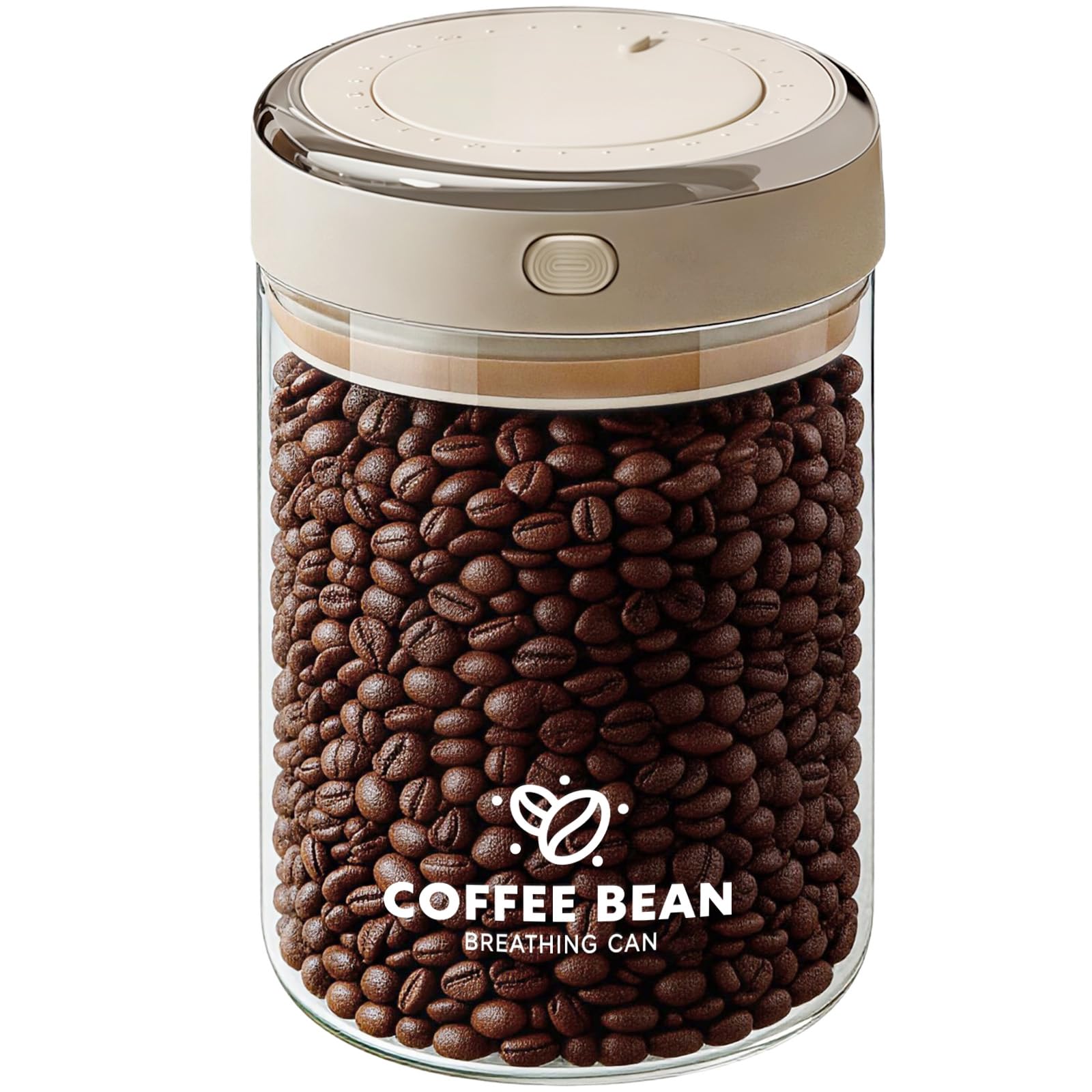 CHUNGG Coffee Bean Storage Jar, Airtight Coffee Container With Vacuum Cover, Aroma-Seal Coffee Storage for Beans, Grounds & Tea (1100ml)