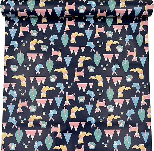 Miniatura 8 de Yifely Fox - Revestimiento de estante de conejo para despegar y pegar, decoración de papel para niños, escritorio de estudio, mesa de juegos de 17.8