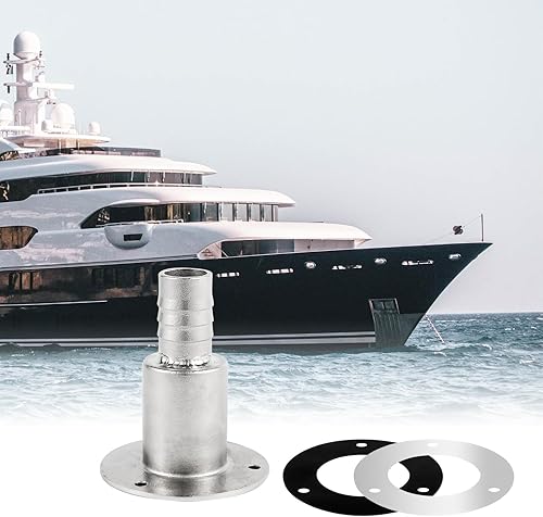 Miniatura 6 de Piel de escape a través del casco con accesorios de tubo de tubo de 0.945 in, 3 juntas, 3 tornillos, accesorios de escape rectos de acero inoxidable