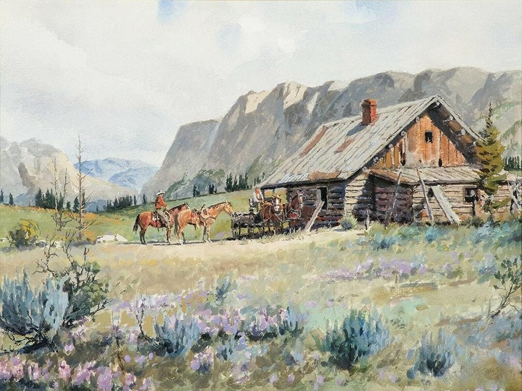 Western Ranch Horse Cowboy Country Cabin Puzzles for Adults 500 Pieces, Jigsaw Puzzle Challenging Educational Fun Family Activities Games Toys Gifts for Home Decor