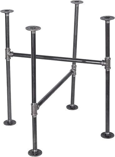 Miniatura 1 de PIPE DECOR Base de mesa de comedor de cocina industrial, tubo de 34 pulgadas, marco de metal rústico de 30 pulgadas de altura para oficina en casa,