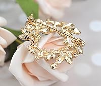 Vista 6 de Gyn&Joy Broche de cristal transparente de la corona floral del Rhinestone BZ005