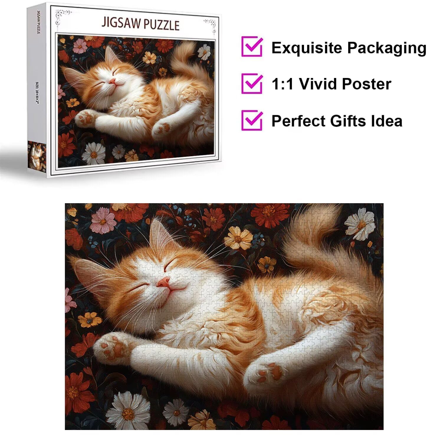 Puzzle 1314 Pieces Chats Puzzle 3D, Adultes Classique Puzzles, n-496