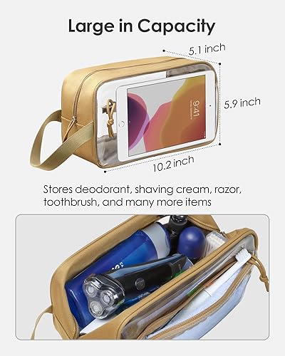 Miniatura 3 de TACTICISM Neceser para hombre, bolsa de viaje, bolsa de aseo de viaje separada seca y húmeda, kit táctico Molle Dopp para hombres con gran