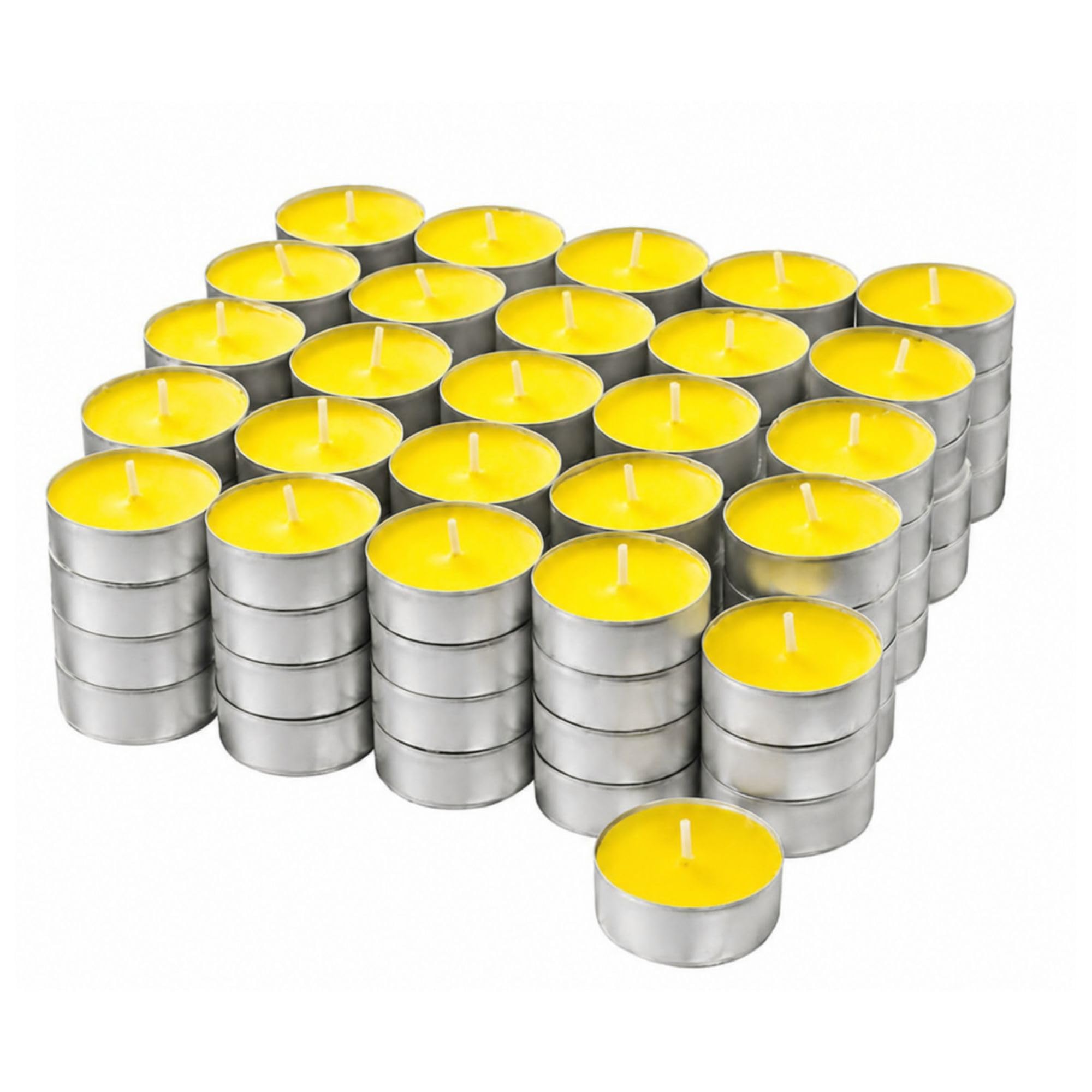 Tea Light Candles Pack of 50, Unscented Long Burning Smokeless Yellow Wax Candles for Diwali Decoration, Home Décor, Candle Holders, Spa, Meditation & Romantic Lighting (100)-image-45