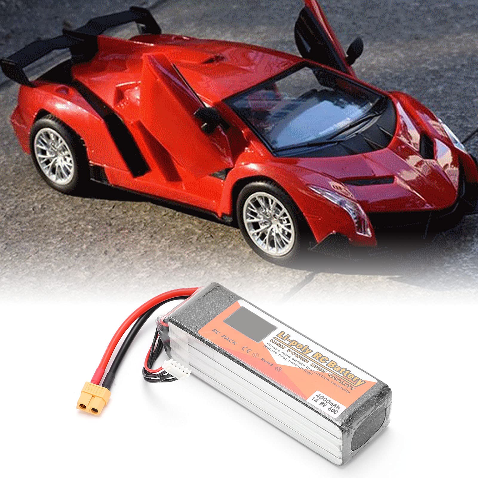 Batteria Lipo 14,8 V 4000 mAh 4S 60C per droni per barche RC Alimentatore a lunga durata