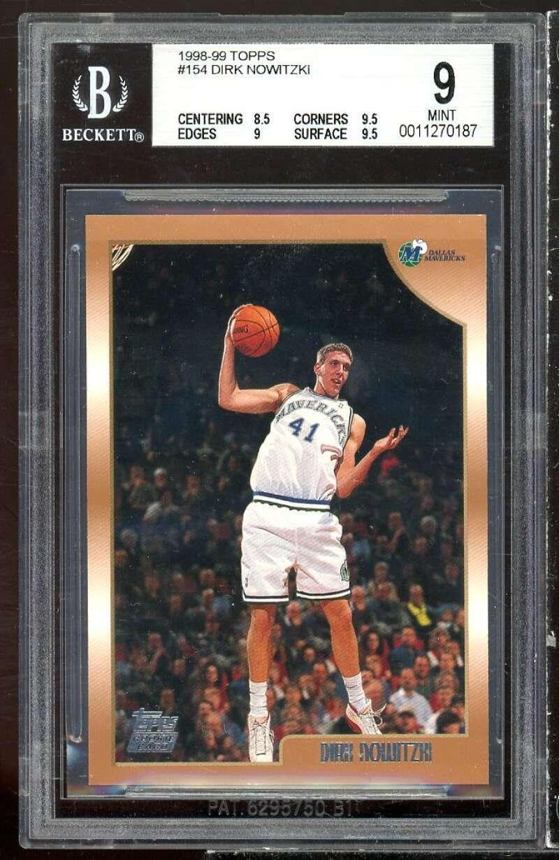 Dirk Nowitzki Rookie Card 1998-99 Topps #154 BGS 9 (8.5 9.5 9 9.5) - Basketball Slabbed Rookie Cards