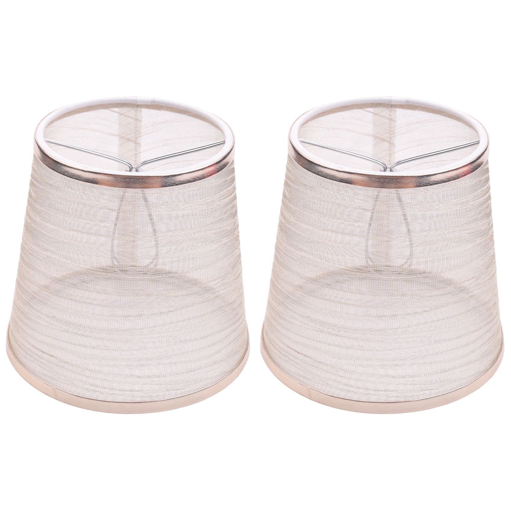 Fhjsyeirly Gold 2 Pack Clip On Gauze Chandelier Lamp Shades Little Upright Wall Candle Light Lampshade (Gold)