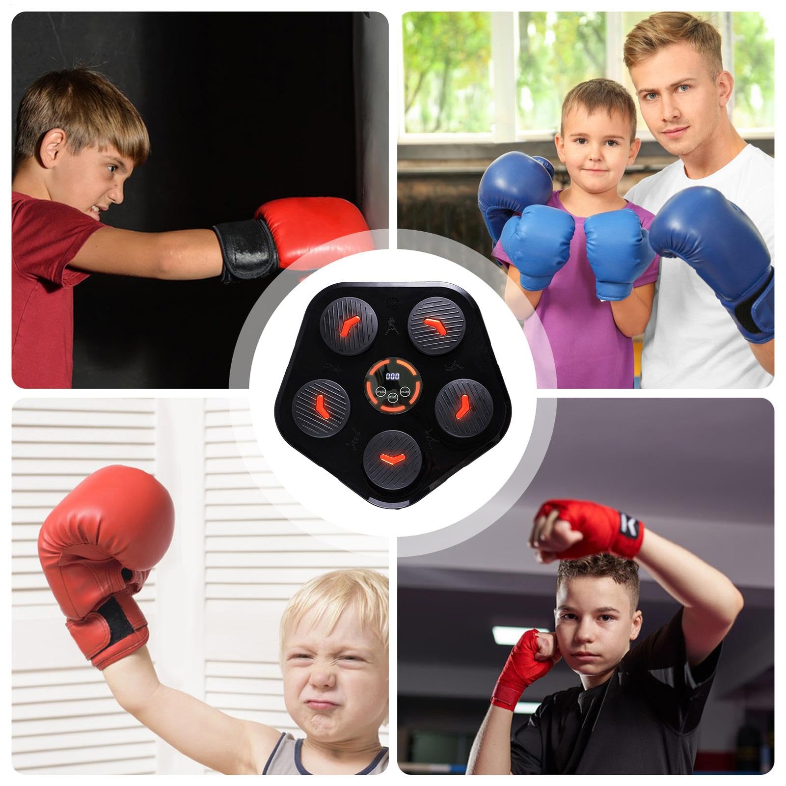Macchina Da Box Musicale Per Adulti Macchina Da Pugni Musicale Senza Fili | Attrezzatura Per L'Allenamento Del Boxe Da Parete Per L'Esercizio In Palestra Casa Fitness Sport E Ufficio