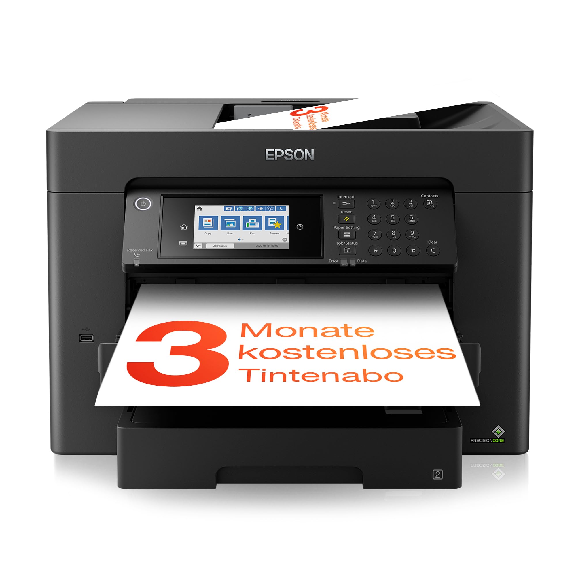 Epson Workforce WF-7840DTWF A3+ kabelloser Multifunktions-Tintenstrahldrucker inkl. 3 Monaten kostenloser Tinte mit ReadyPrint Flex-ABO*