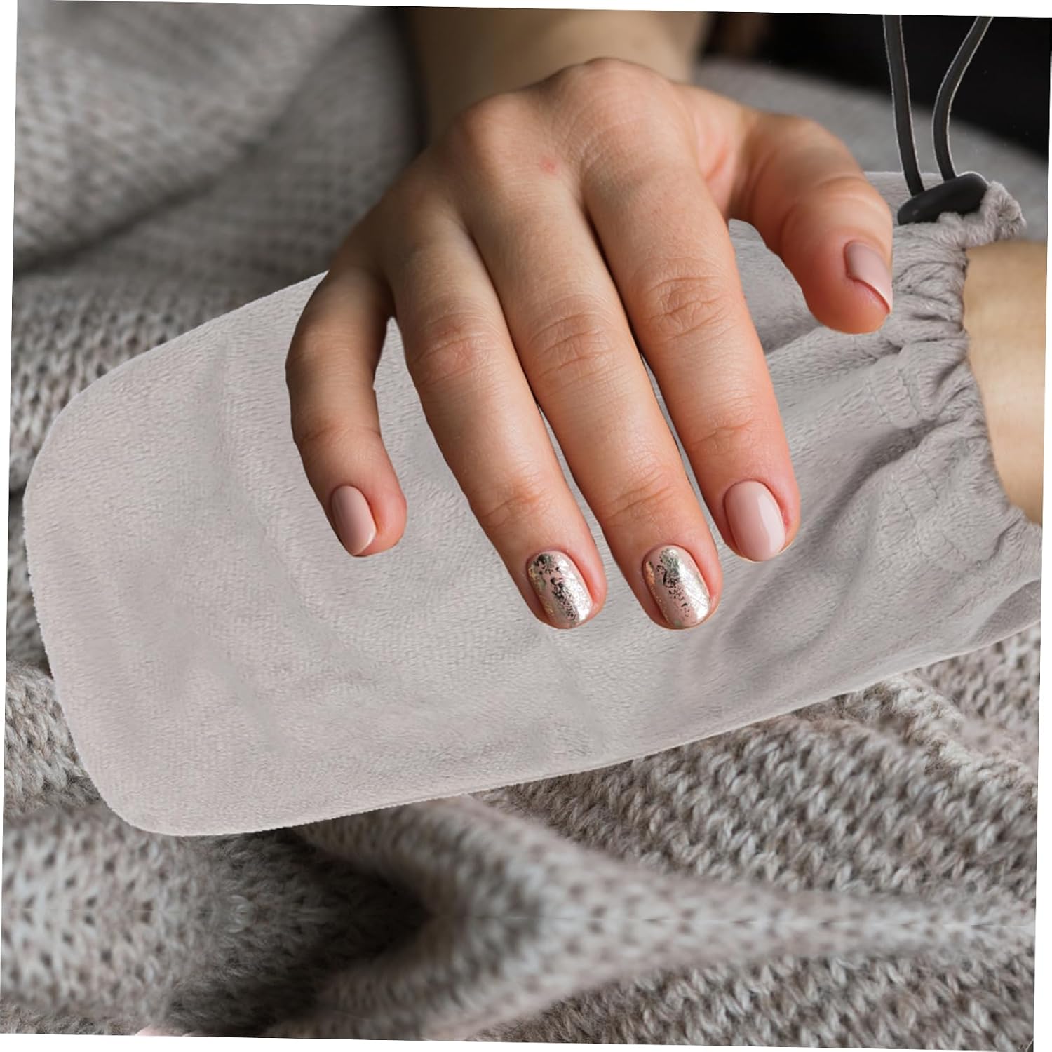 WOONEKY 3pairs Cotton Moisturizing Gloves Overnight Dry Hands Paraffin Wax Warmer Mittens for Hand Care Comfortable Reusable
