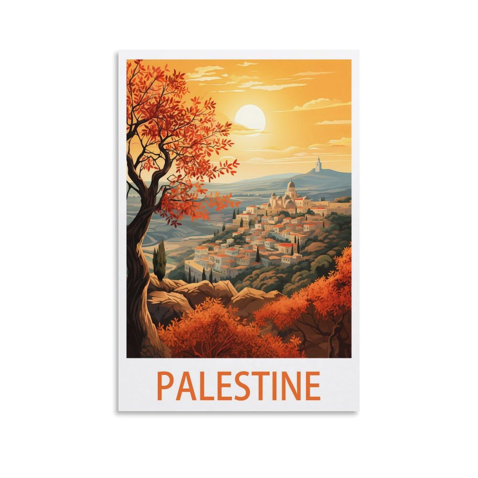 Hsayyiii Unframe-Style Palestine Vintage Travel Poster 16X24inch(40X60cm) Canvas Art Poster And Wall Art Picture Print Bedroom Decor