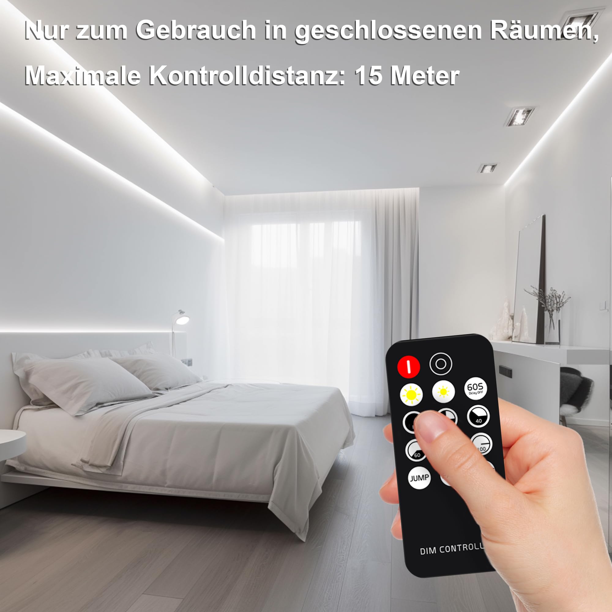 Mini RF-Fernbedienung Für LED-Streifen – 14 Tasten, DC5V/12V/24V, Reichweite 15 M, Mit Dimm- & Effektfunktionen