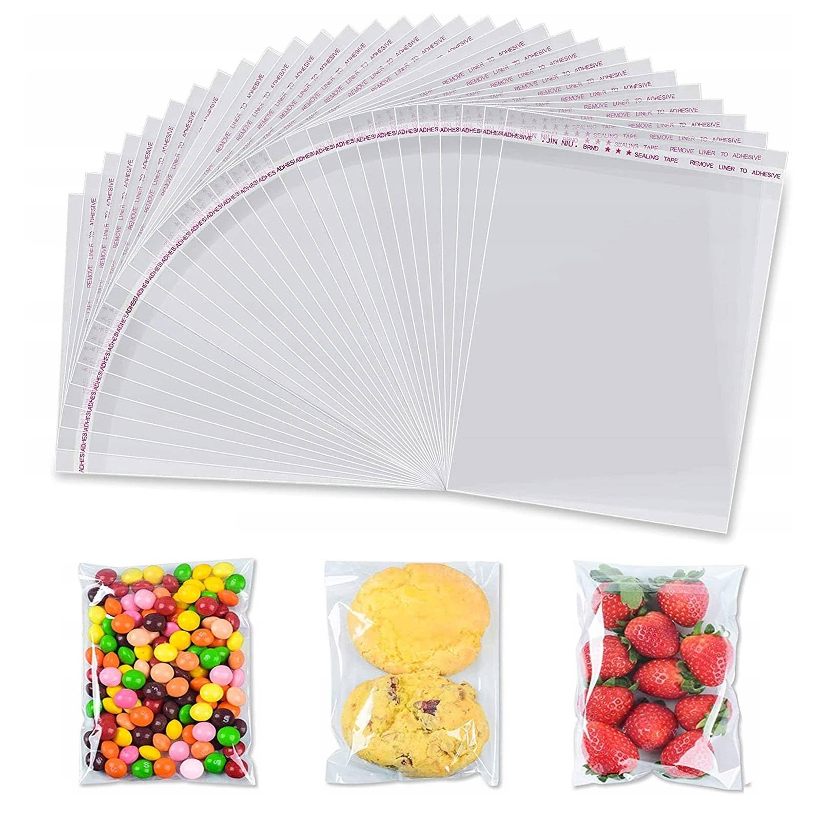 Henyall 300PCS Clear Cellophane Bags (3.5x5.9 Inch) - Self-Adhesive Sealable Plastic Bags,Small Cellophane Bags for Cookies, Candies, Jewelry, Soap, Chocolates & Gift Cards