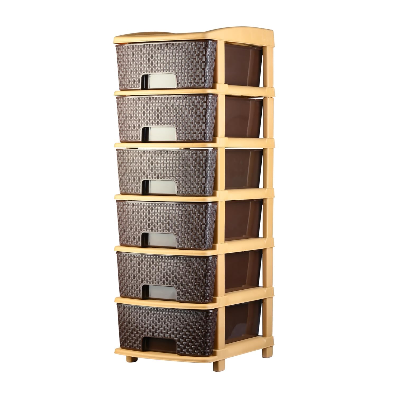 Jayci Mart 6XL Plastic Modular Drawer System for Home, Office, Hospital, Parlour, School, Doctors, Home and Kids, Product Dimension When assembled (Brown, 6XL)